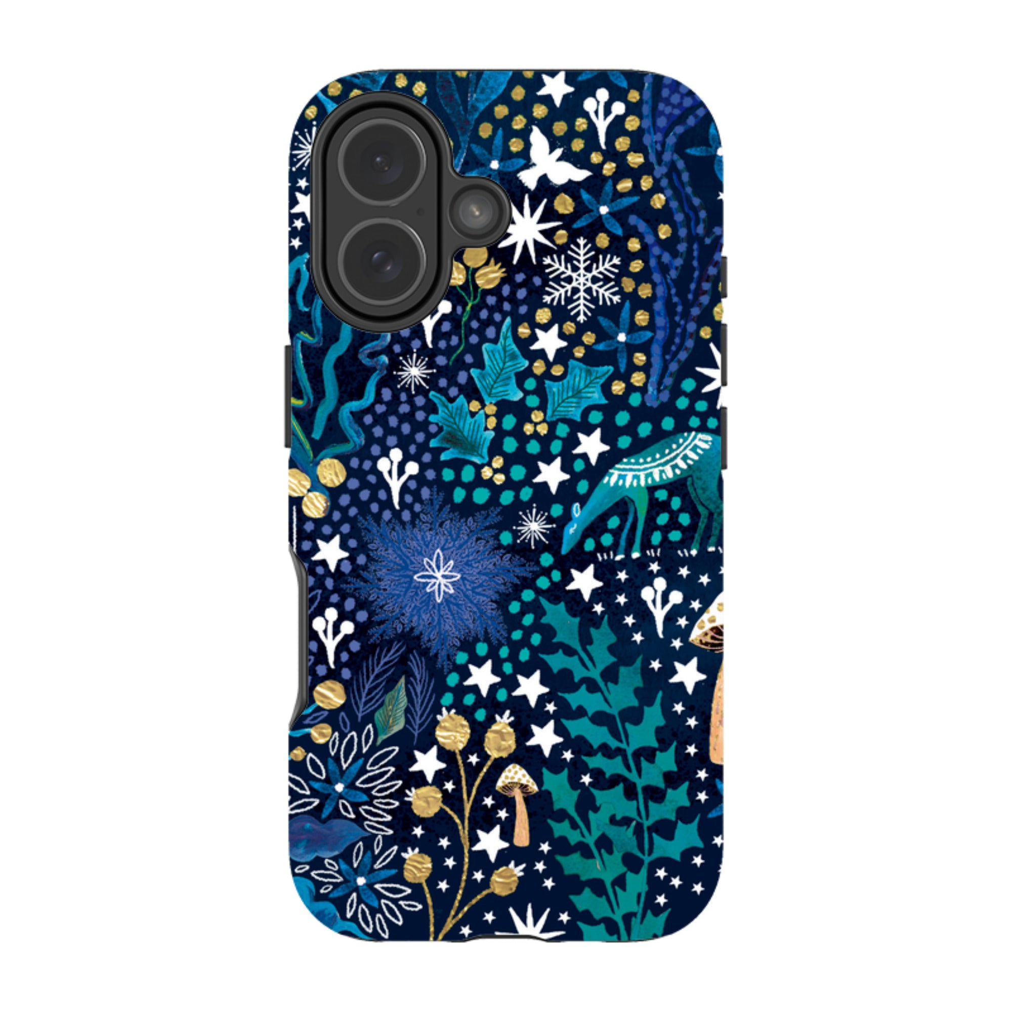 iPhone MagSafe Tough Case - Winter Flowers Teal By Emma Frances Grant