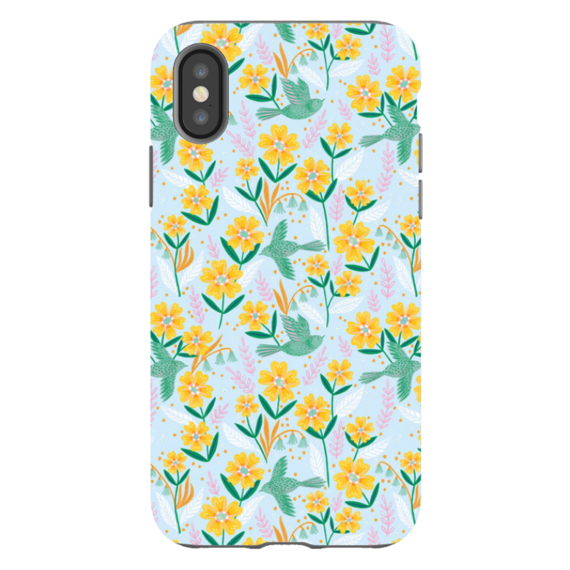 iPhone Tough Case - Sweet Birds Blue By Lee Foster Wilson