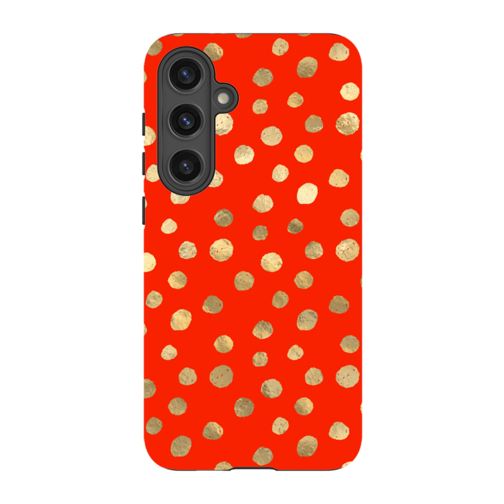 Samsung Tough Case - Red and Golden Dots