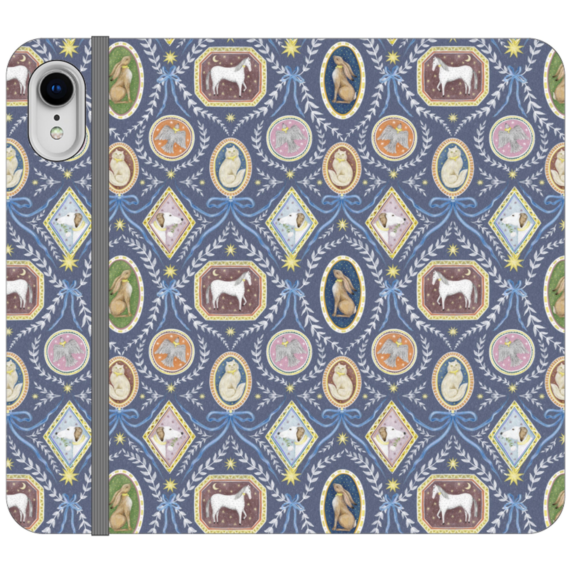 Charleston Dusk Blue Wallet Case By Catherine Rowe