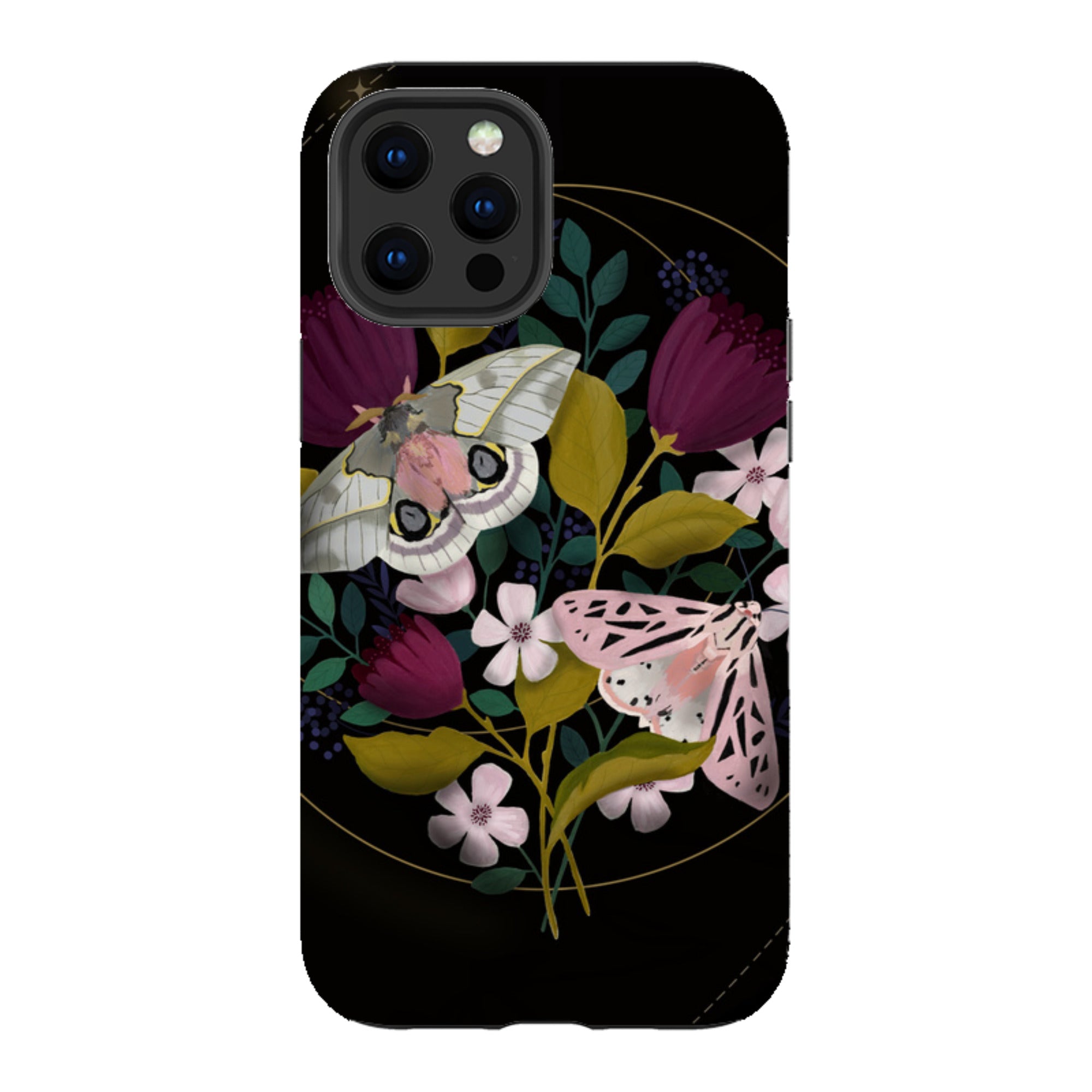iPhone Tough Case - Moon Moths By Bex Parkin