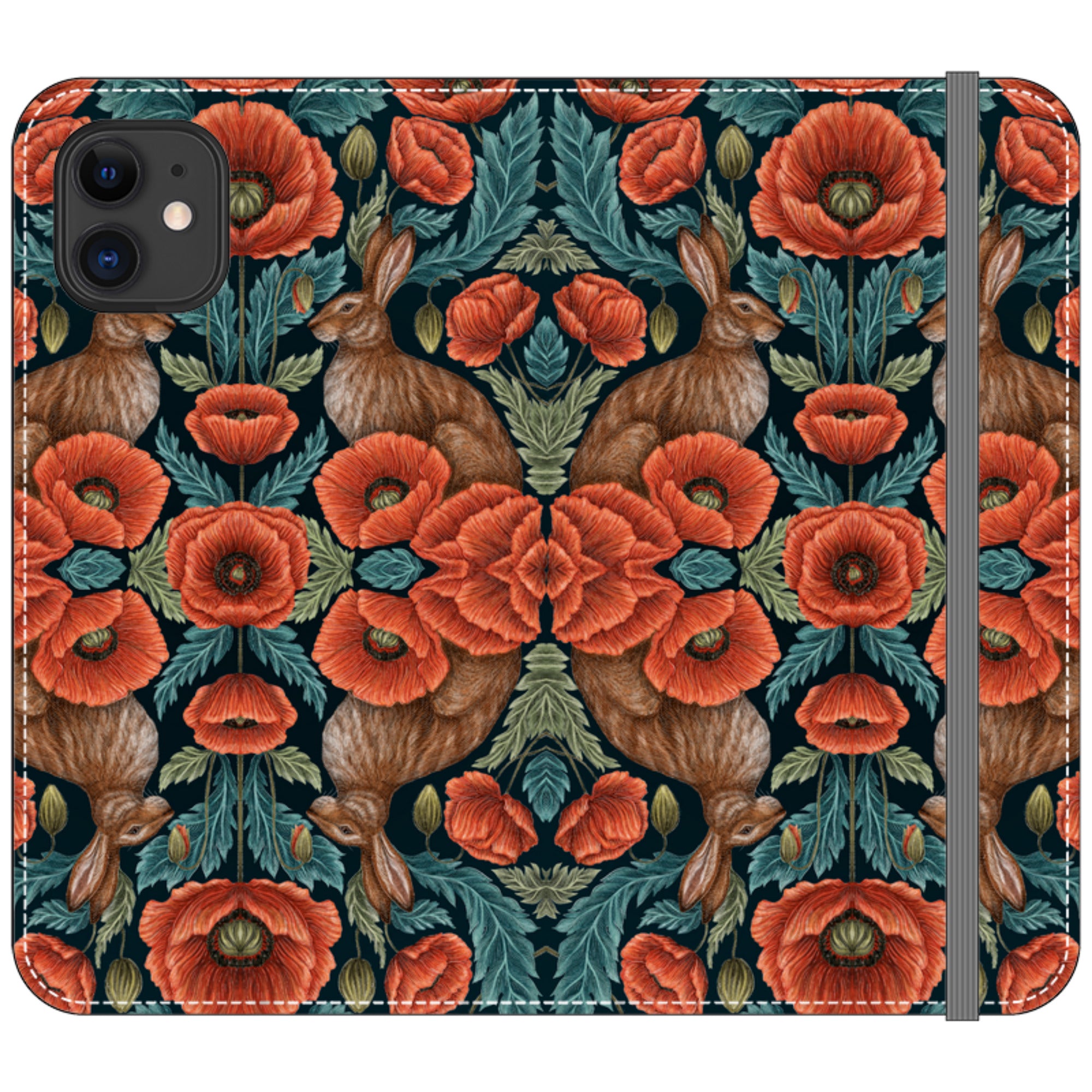 Poppy Red Wallet Case By Catherine Rowe