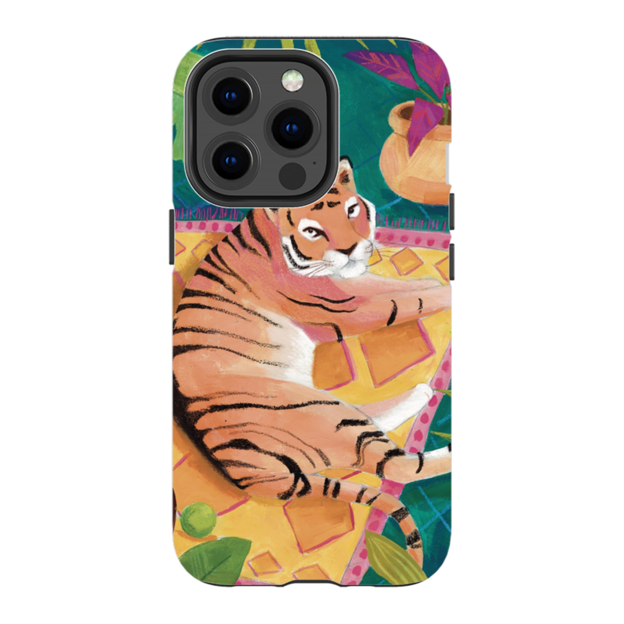 iPhone MagSafe Tough Case -  Tiger In Palms By Bex Parkin