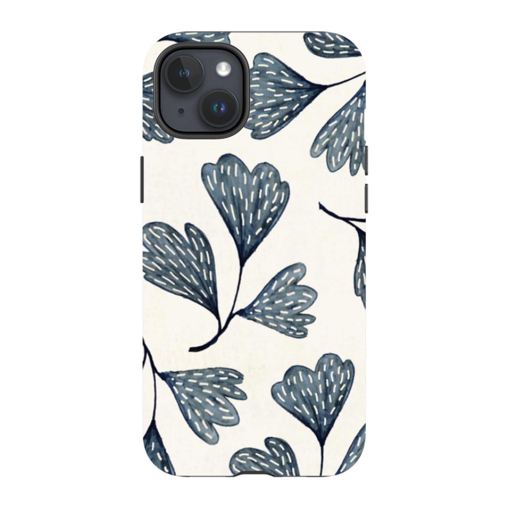 iPhone Tough Case - Indigo Leaves By Katherine Quinn