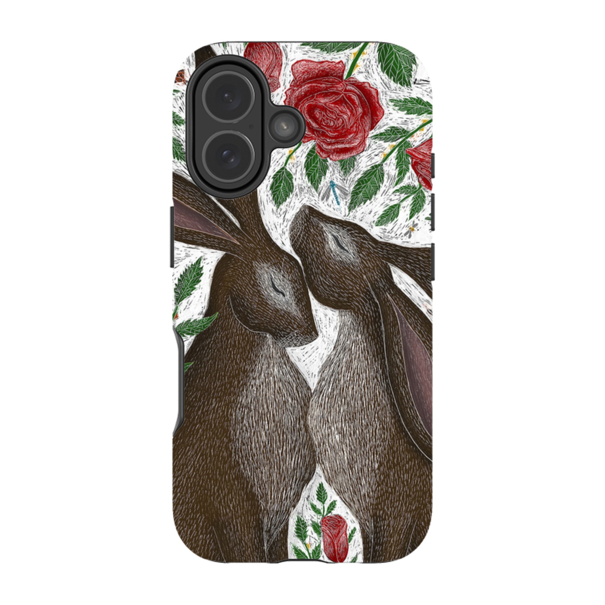 iPhone Tough Case - Hares And Red Roses By Catherine Rowe