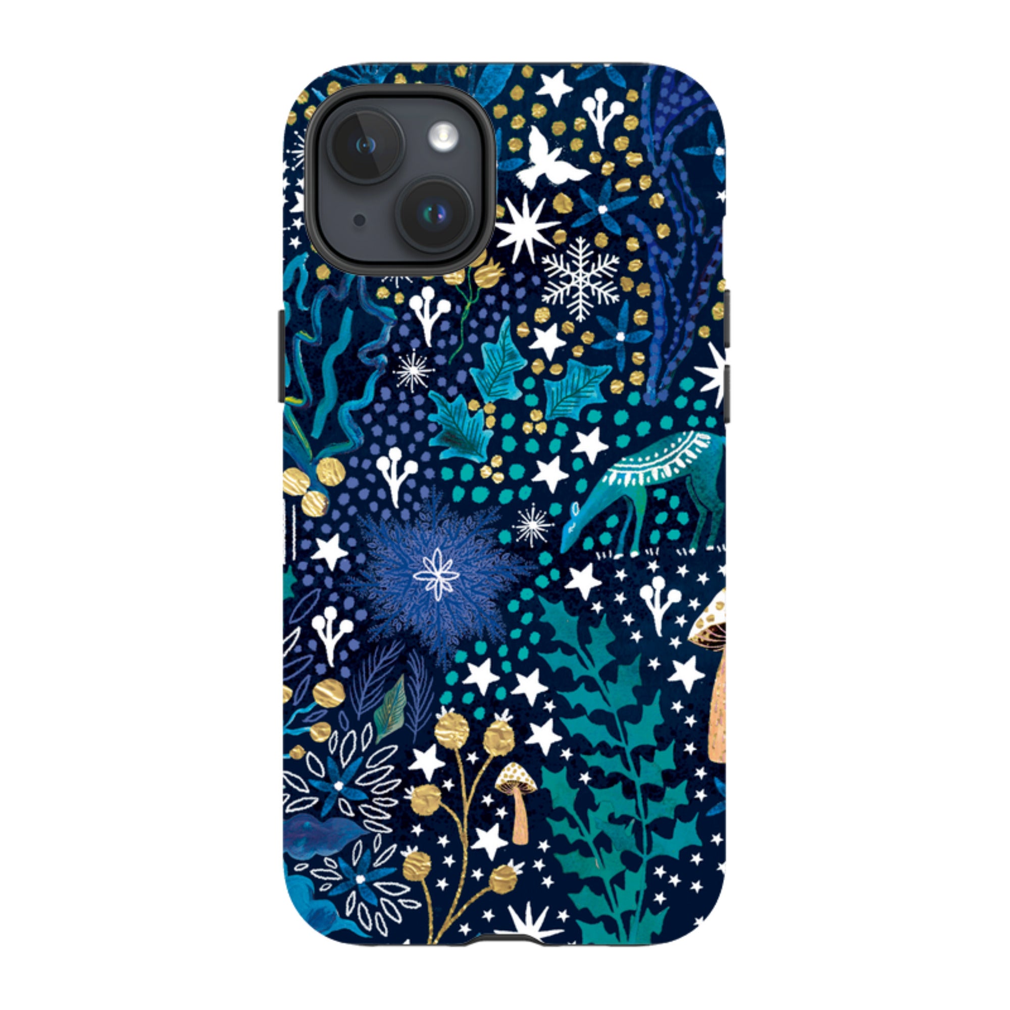iPhone MagSafe Tough Case - Winter Flowers Teal By Emma Frances Grant