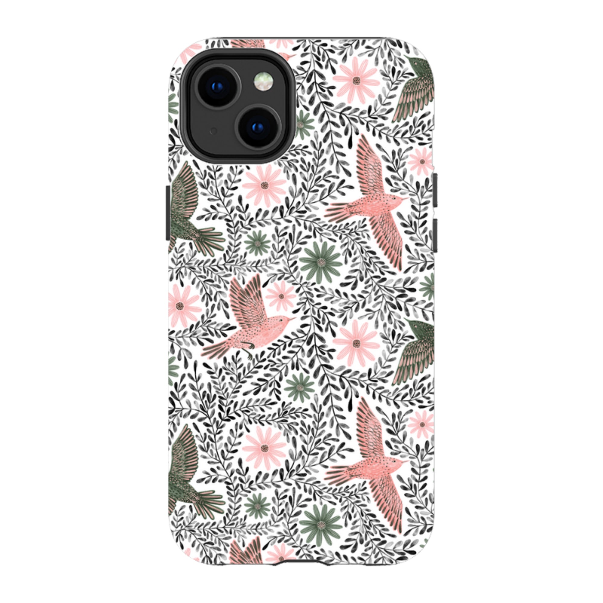 iPhone Tough Case - Bird Pattern Black By Lee Foster Wilson