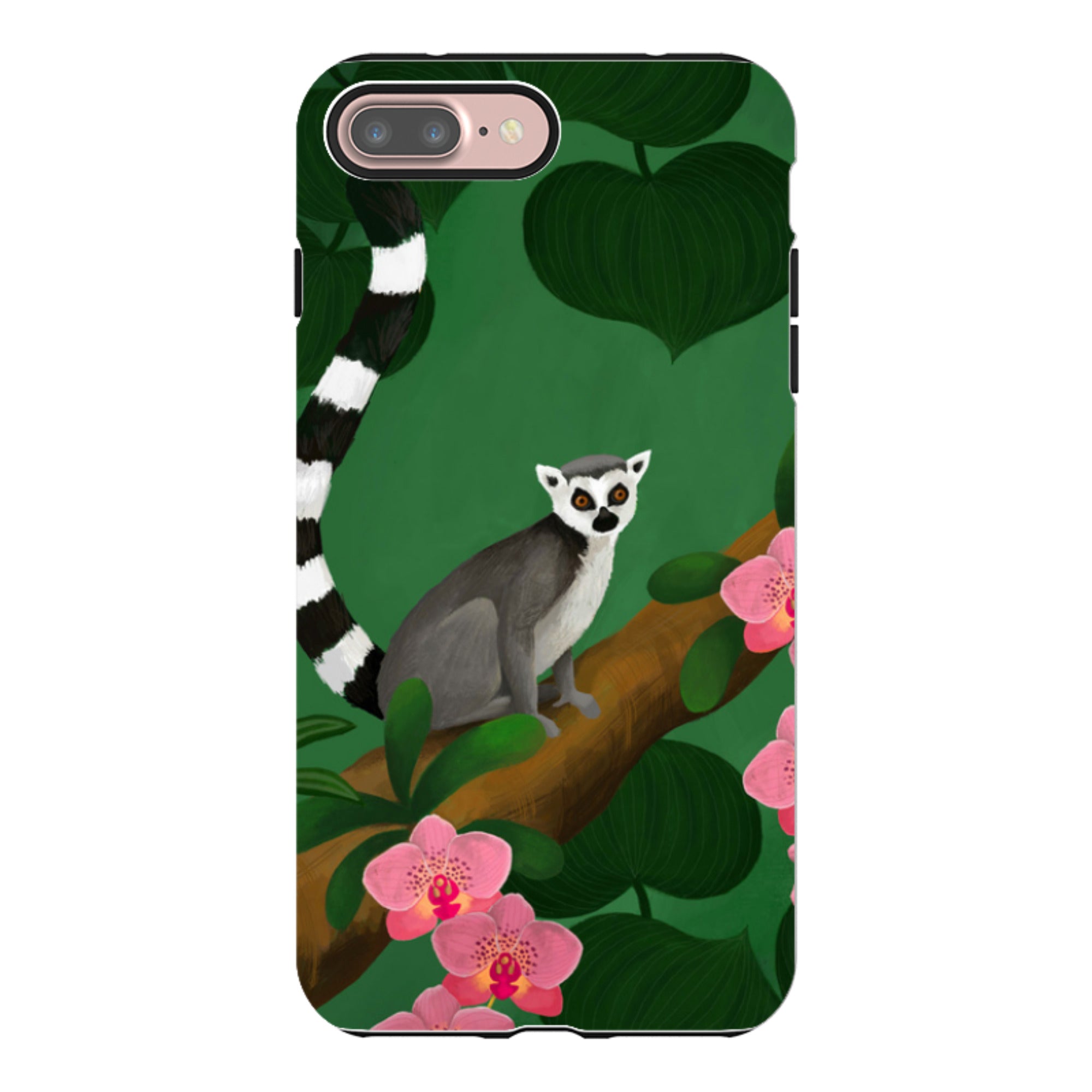 iPhone Tough Case - Lemur And Orchids By Bex Parkin