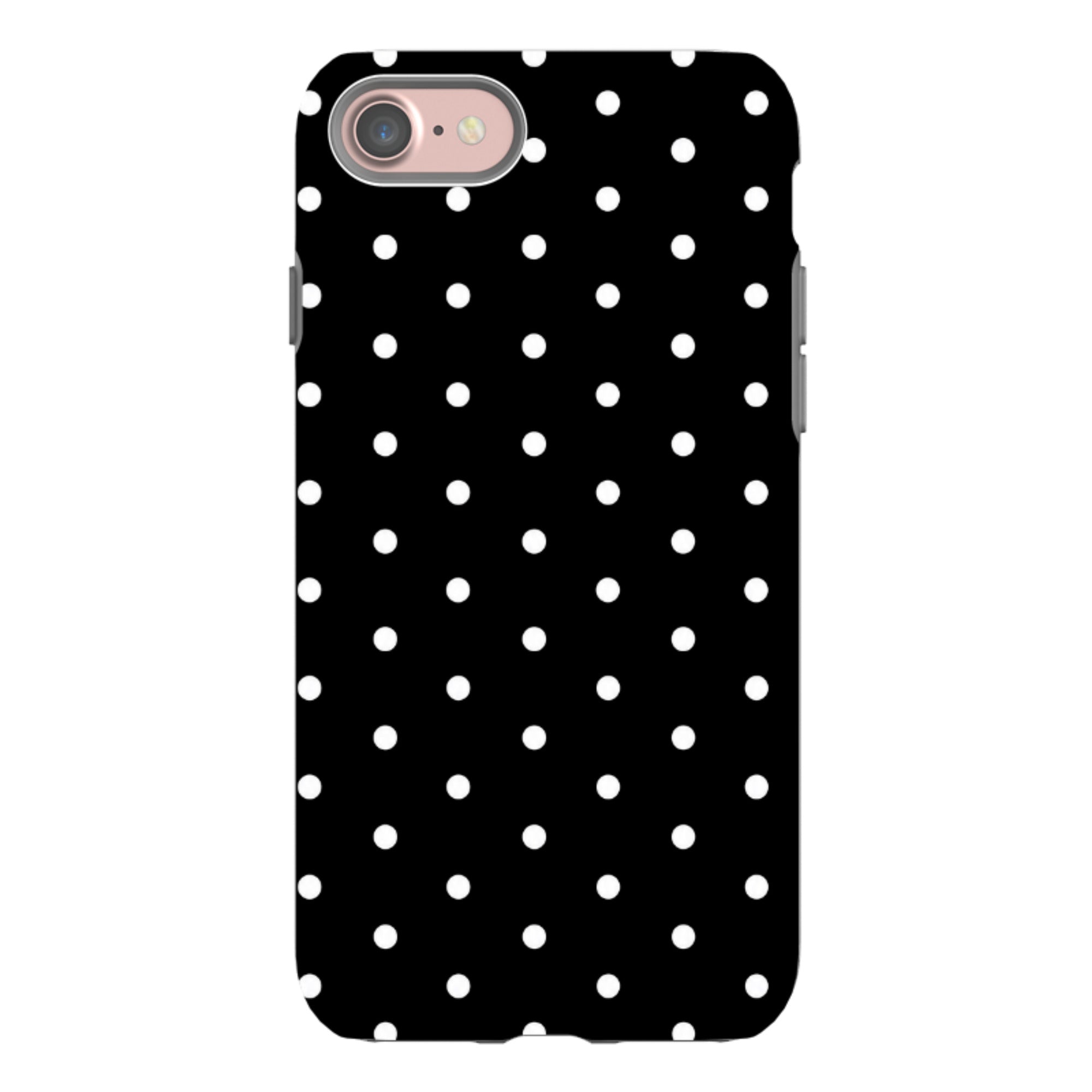 iPhone Tough Case - Black & White Polka Dot