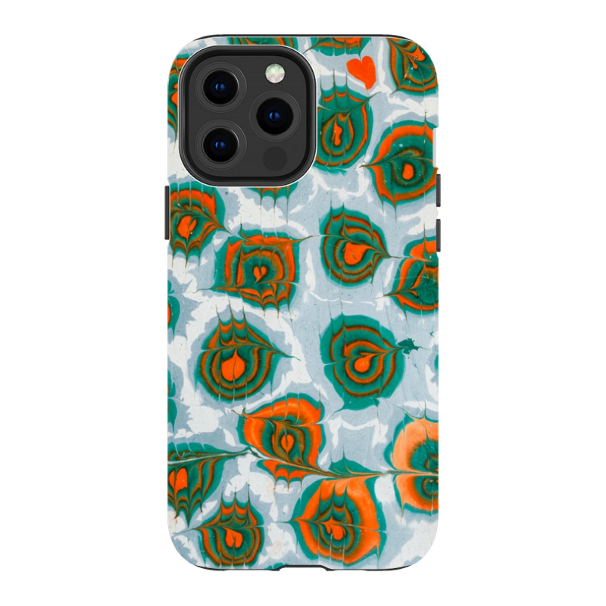 iPhone Tough Case - Teal & Orange Marble