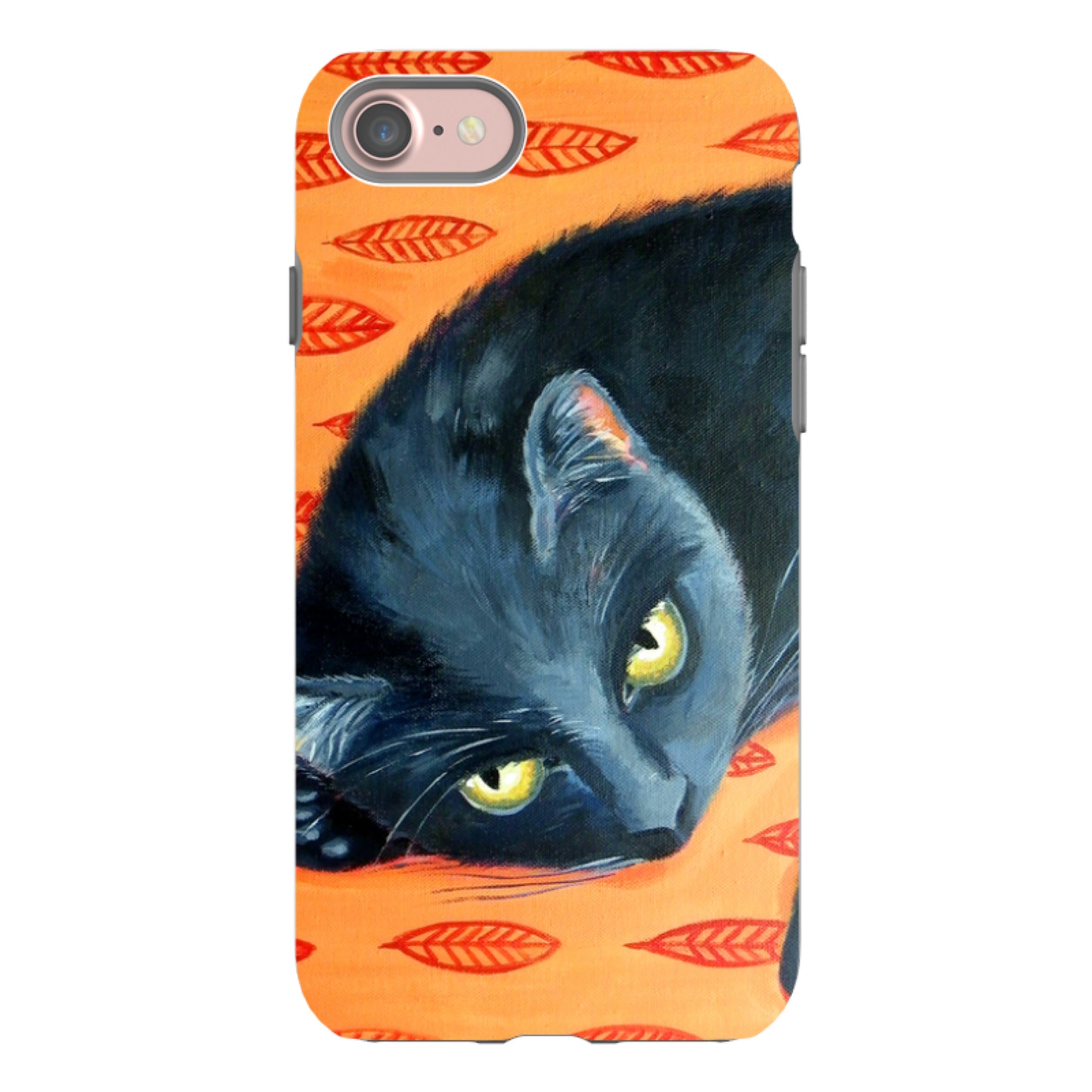 iPhone Tough Case - Black Cat By Mary Stubberfield