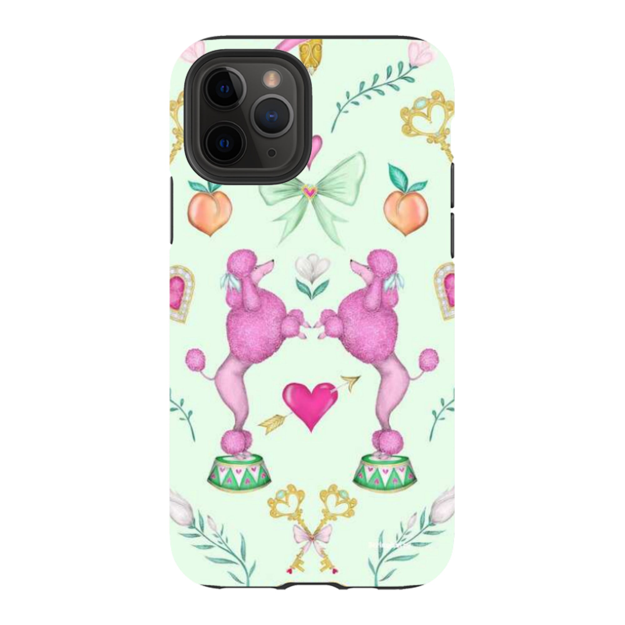 iPhone Tough Case - Pink Poodle Parlour Mint By Catherine Rowe