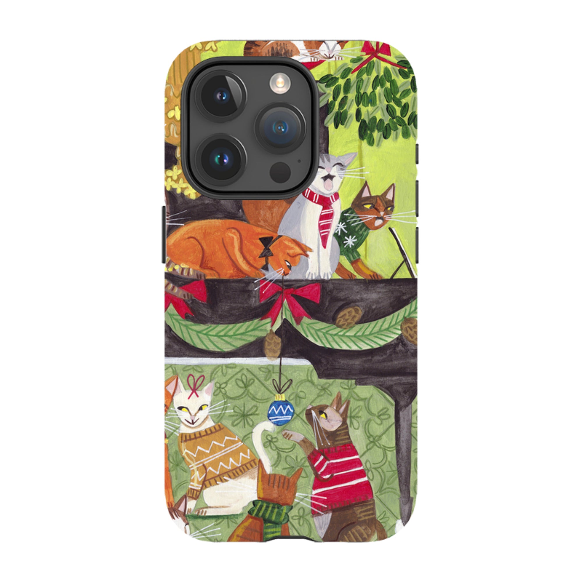 iPhone Tough Case - Christmas Cats II By Caroline Bonne Muller