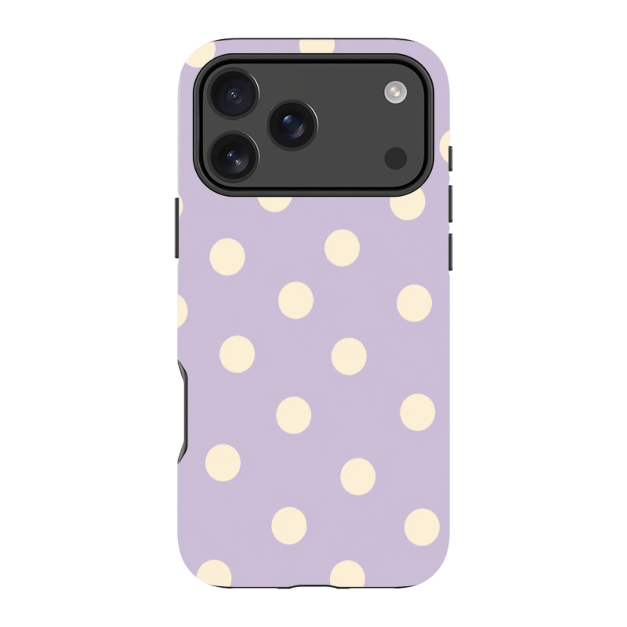 iPhone MagSafe Tough Case - Pastel Purple & Cream Polka Dot