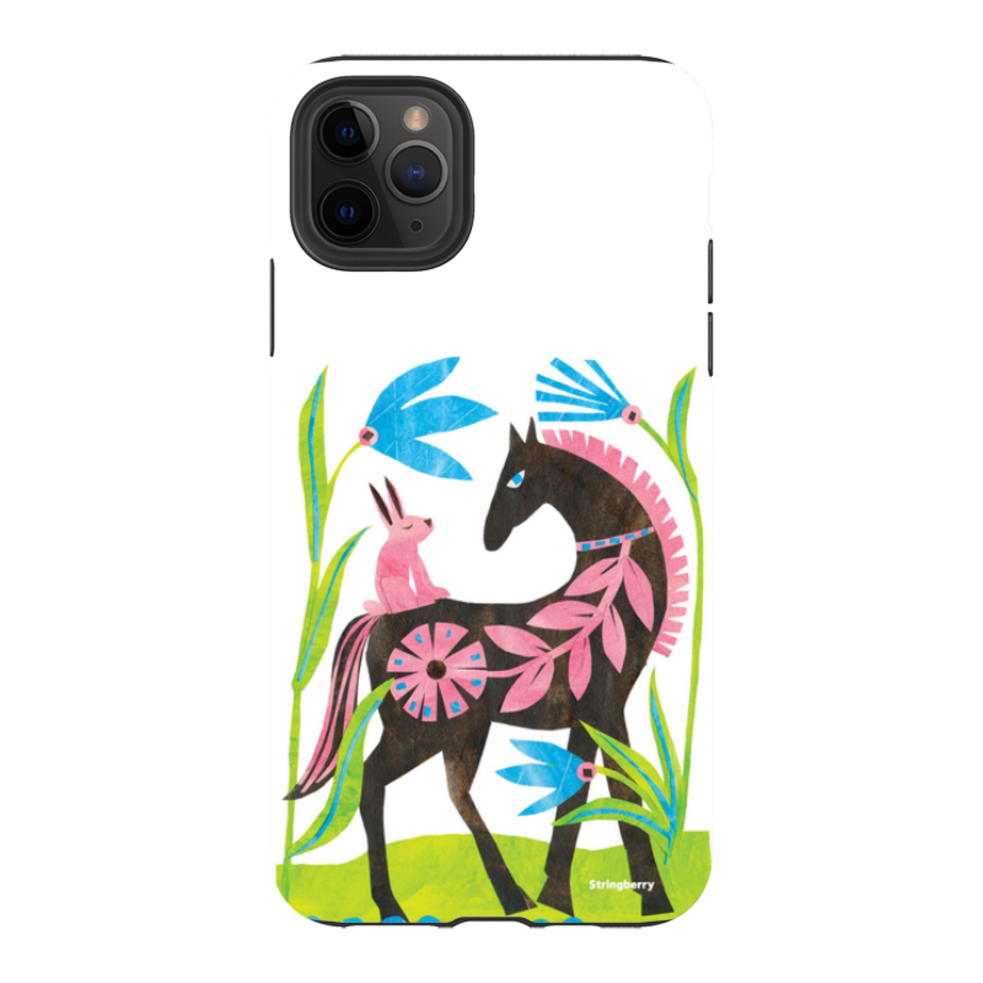 iPhone Tough Case - Folk Horse And Bunny By Tracey English