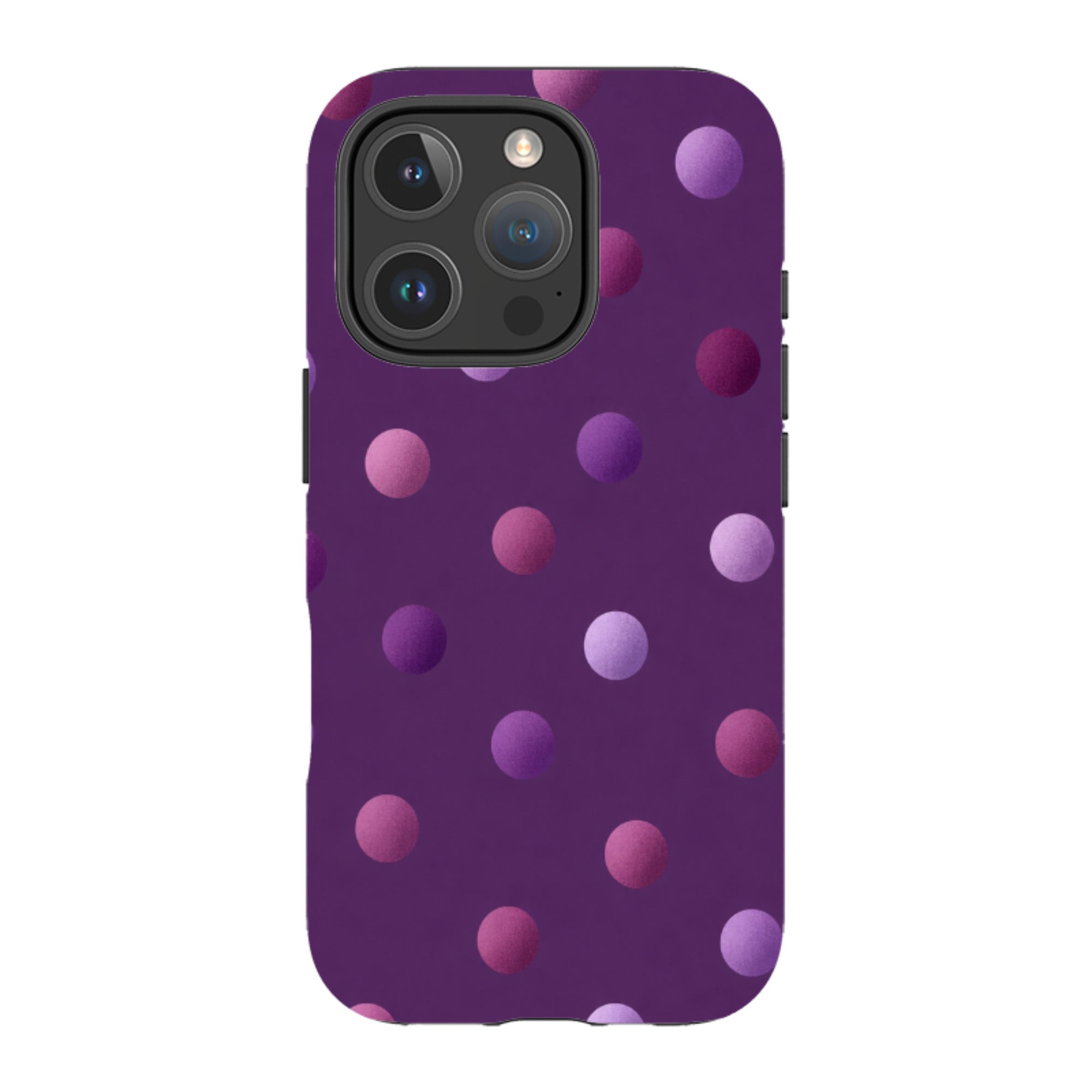 iPhone Tough Case - Purple Polka Dot