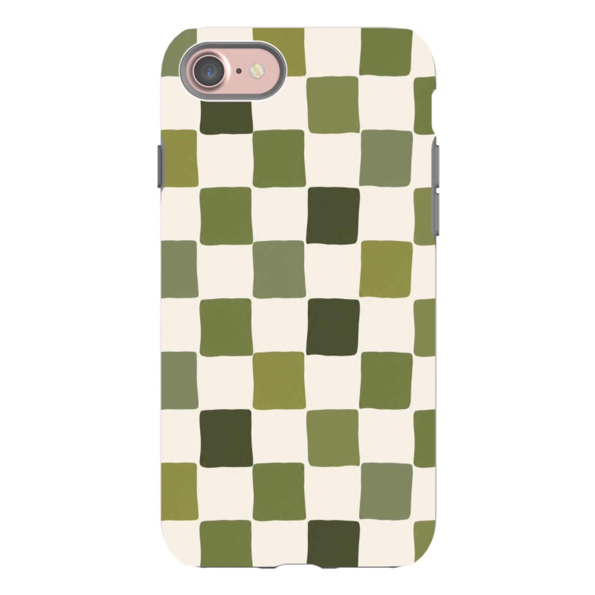 iPhone Tough Case - Green Checkerboard
