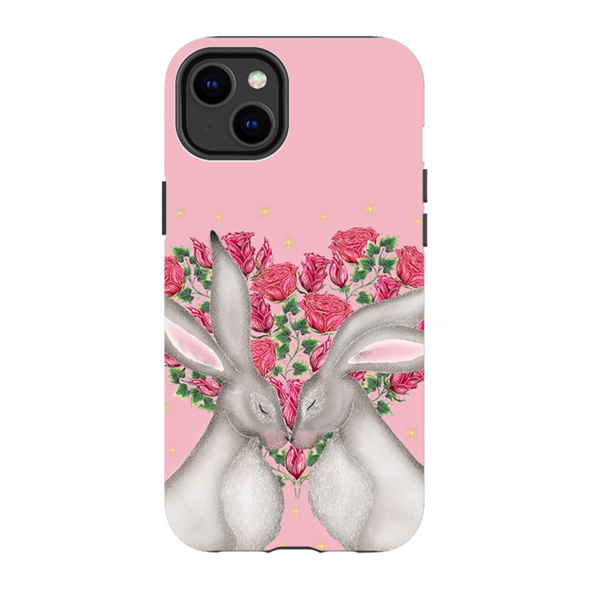 iPhone Tough Case - White Hares Rose Heart By Catherine Rowe