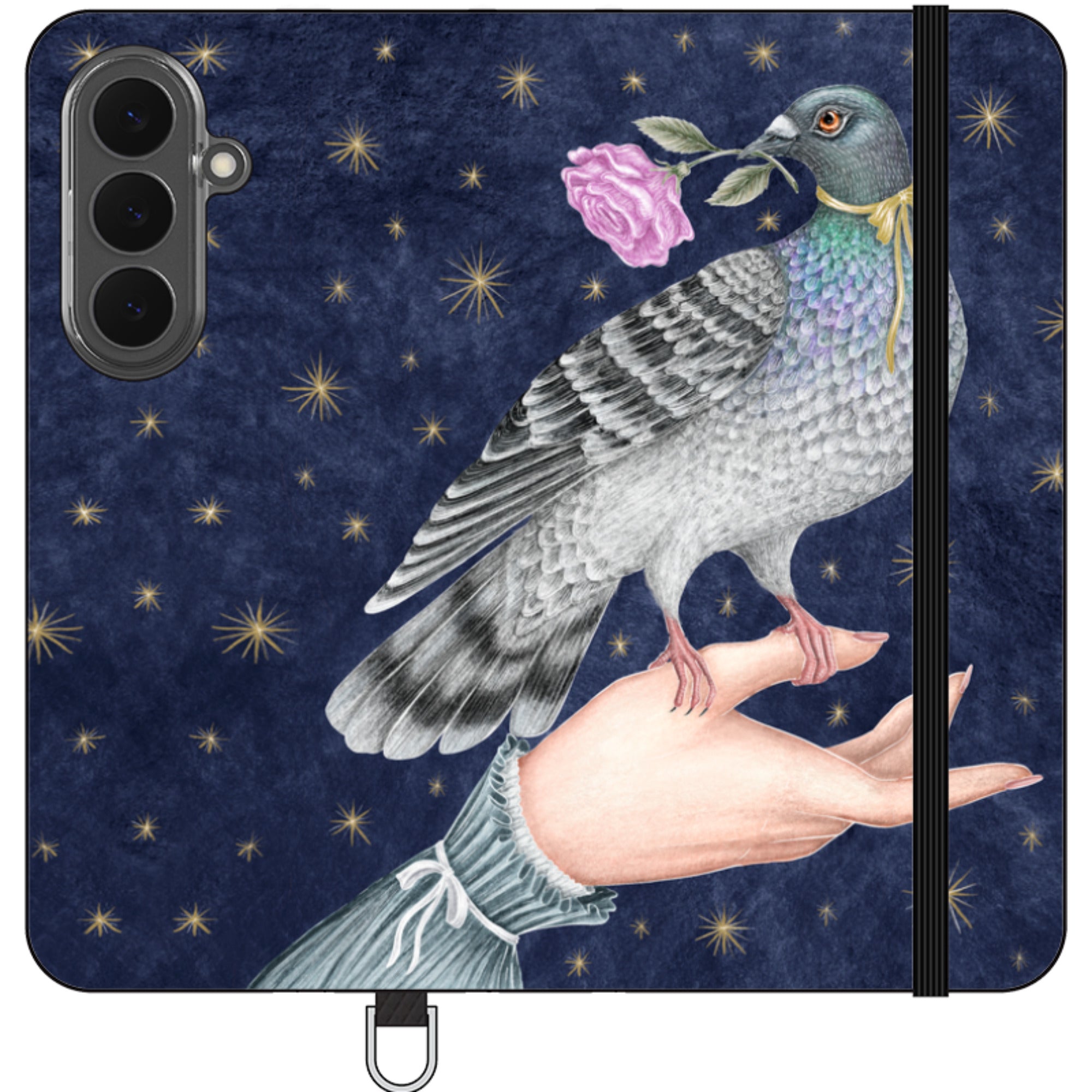 Pigeon With Rose Wallet Case By Catherine Rowe