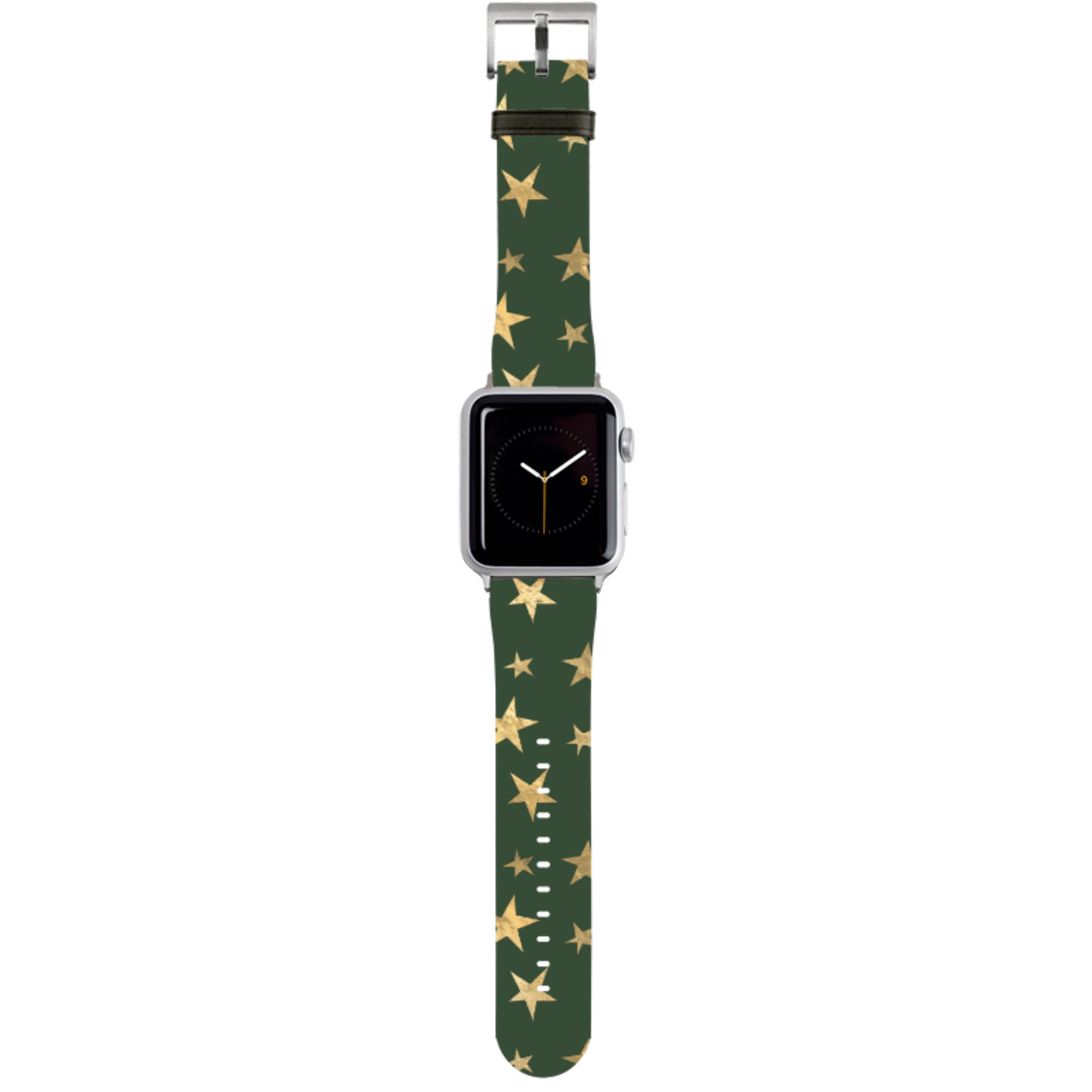 Green and Gold Stars Apple Watch Strap