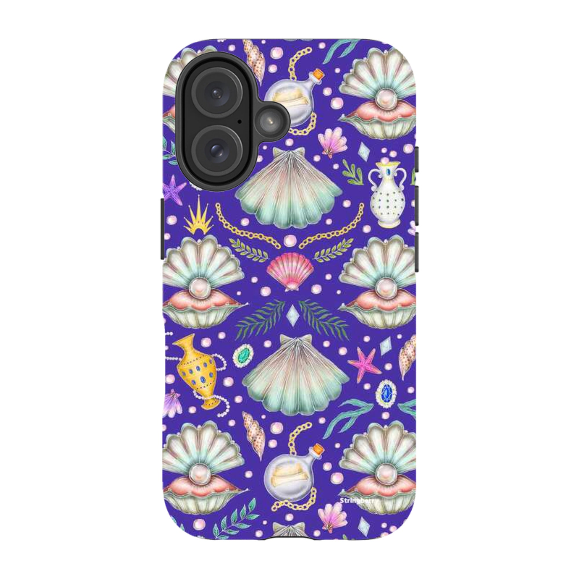 iPhone MagSafe Tough Case - Pearls Fantasy Indigo By Catherine Rowe