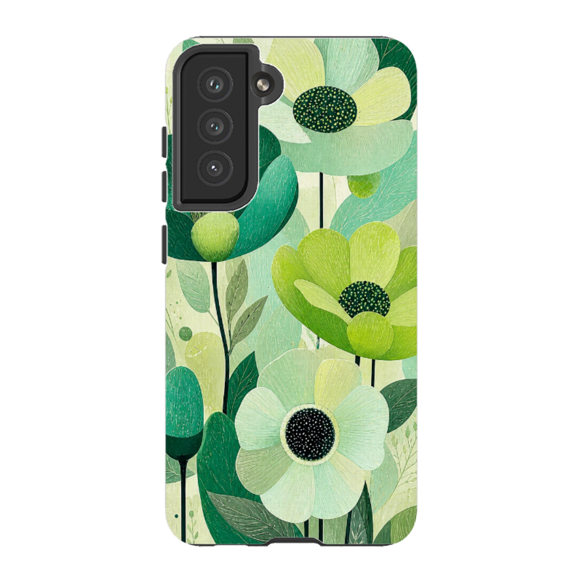 Samsung Tough Case - Mint Woodgrain Floral