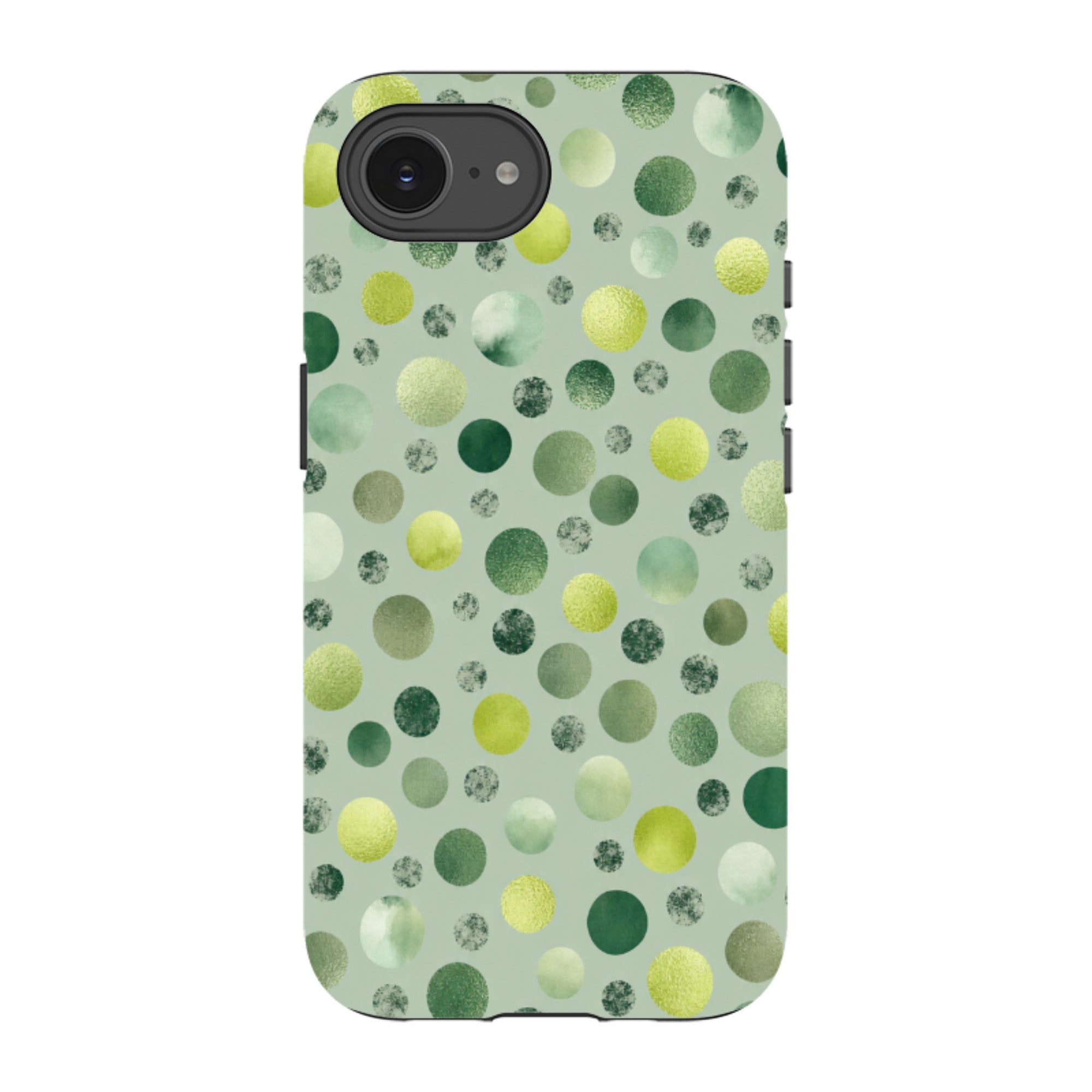 iPhone Tough Case - Sage Green Polka Dot