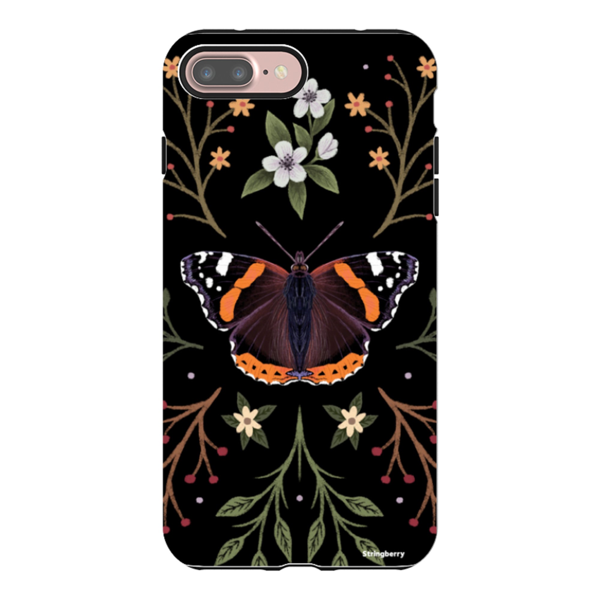iPhone Tough Case - Red Admiral Butterfly By Anna Stead