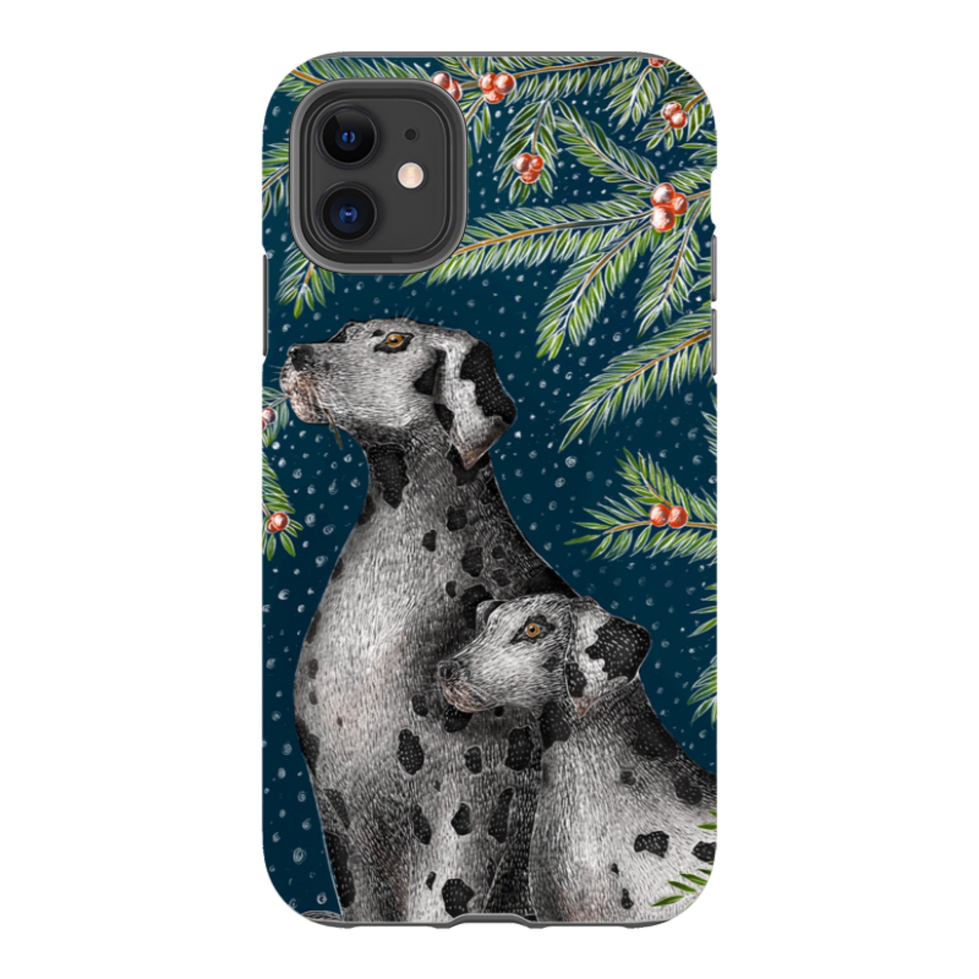 iPhone Tough Case - Christmas Dalmatians By Catherine Rowe