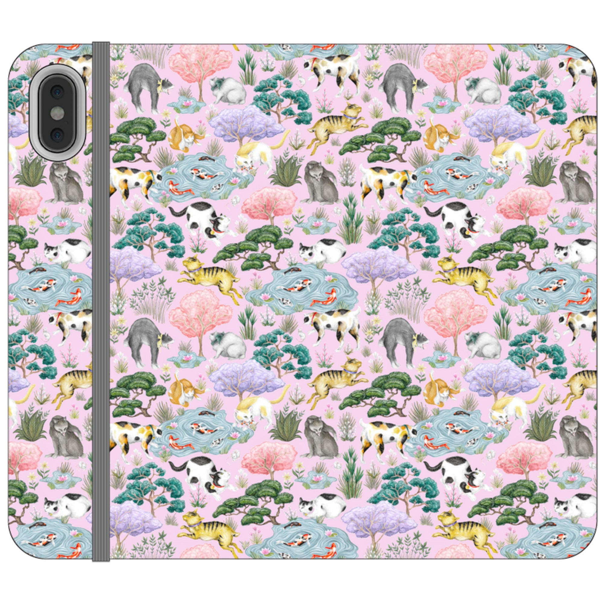 Cat Garden Wallet Case By Catherine Rowe