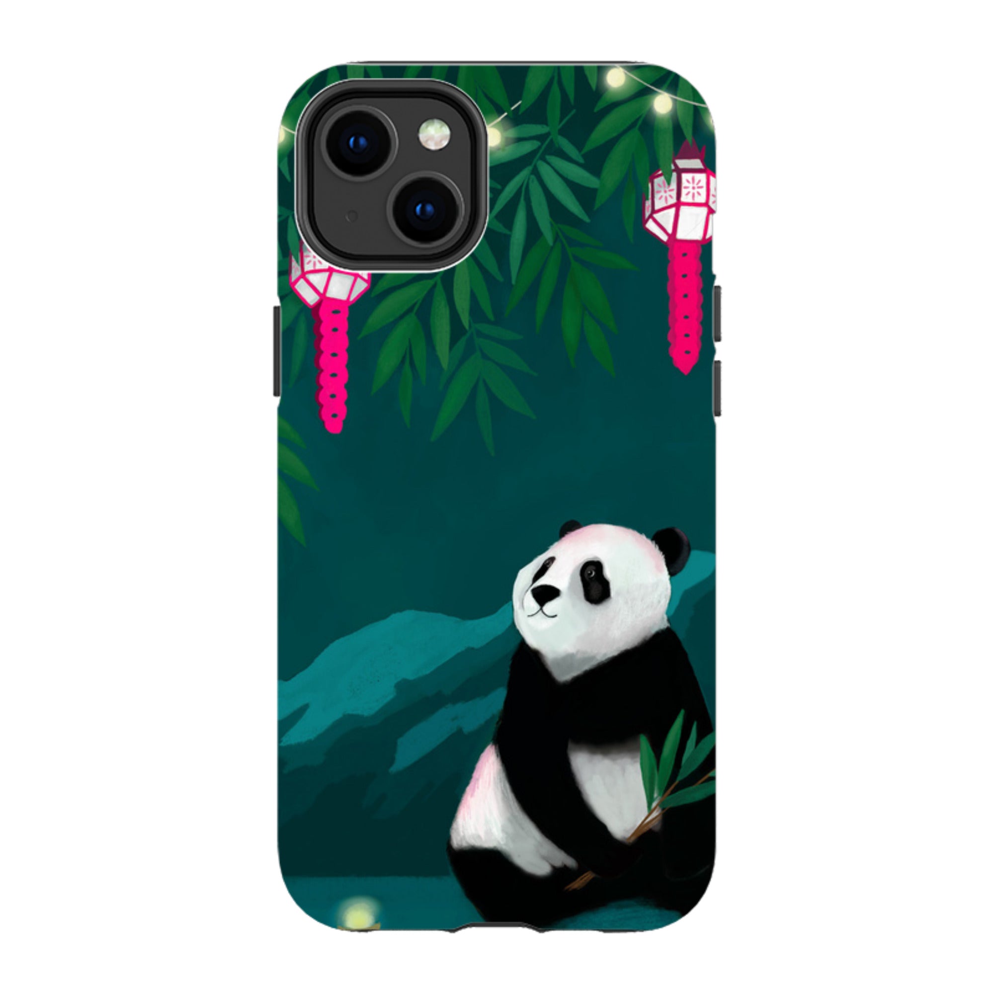 iPhone Tough Case - Panda And Lanterns By Bex Parkin