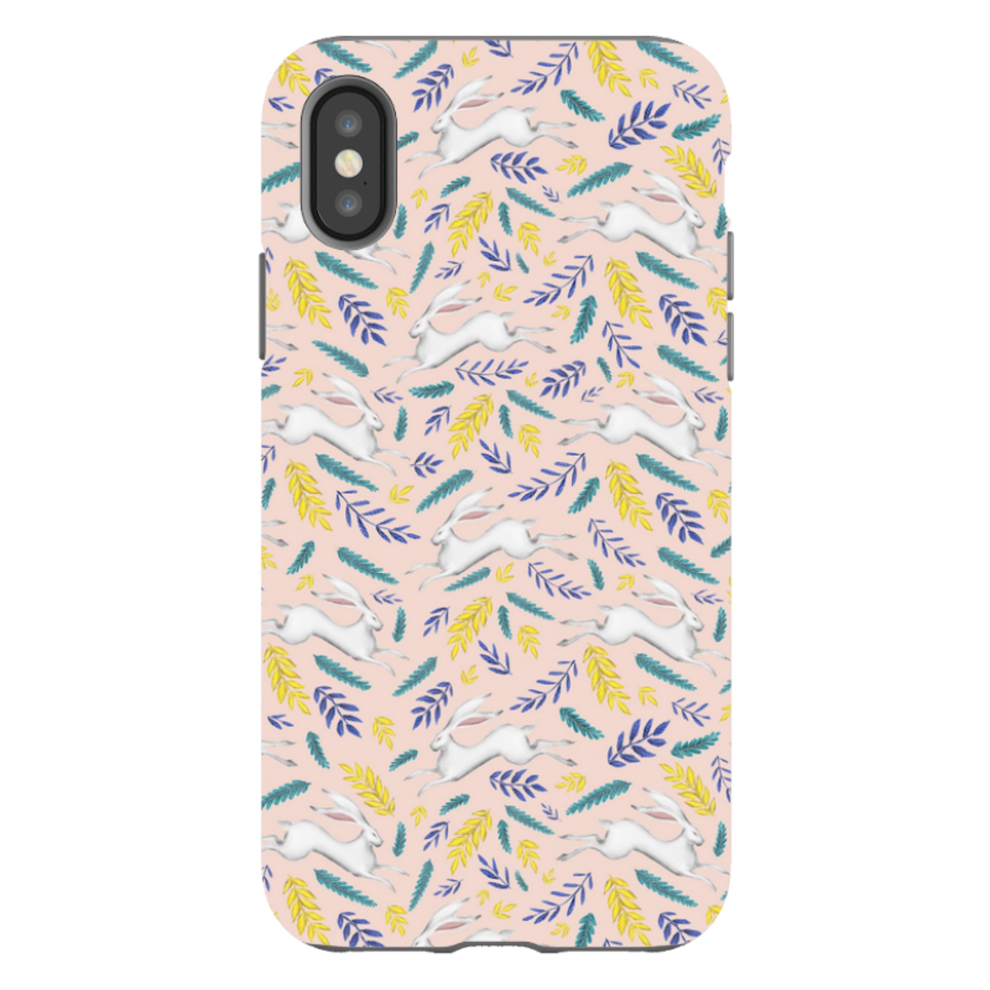 iPhone Tough Case - White Hare Pattern By Catherine Rowe