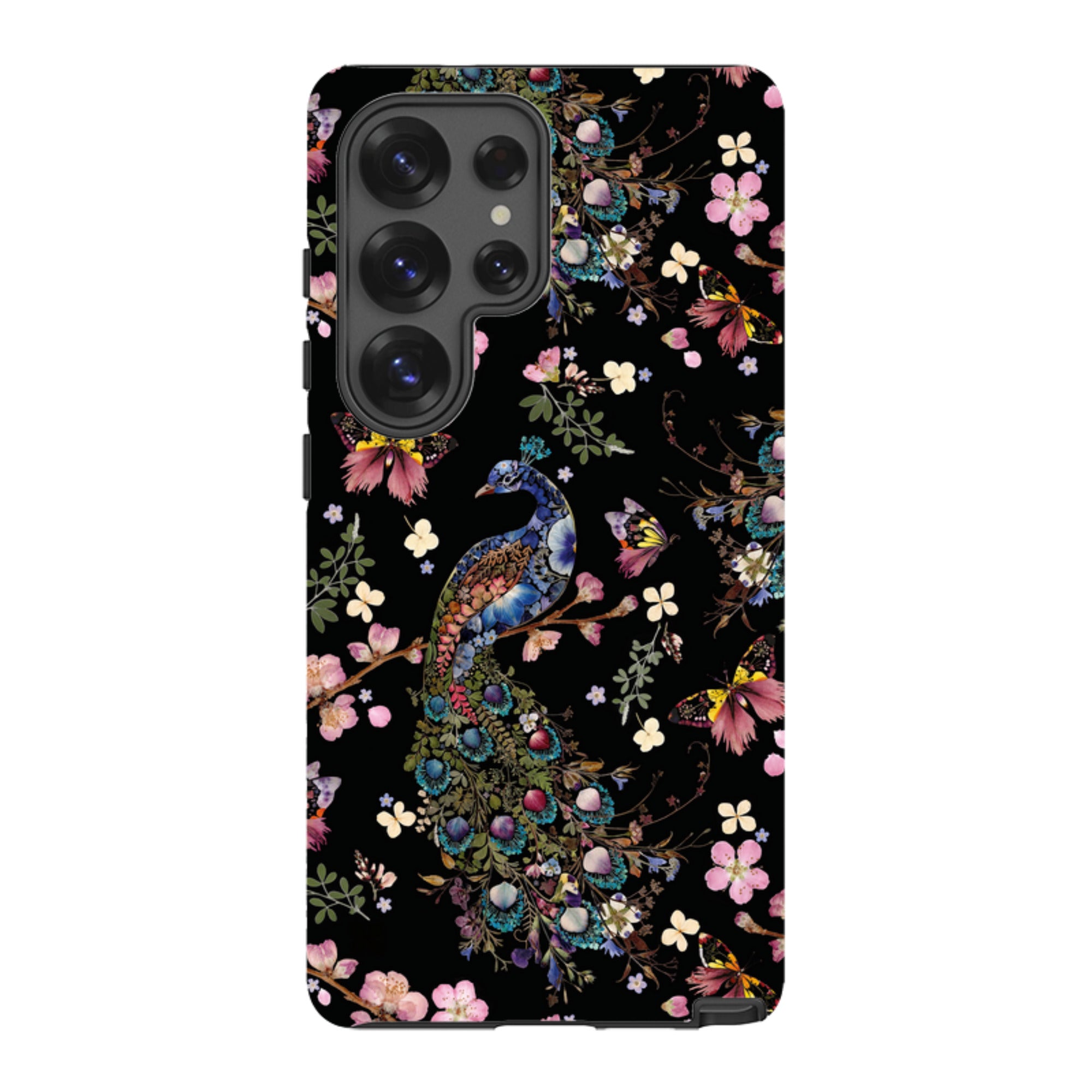 Samsung Tough Case - Peacock and Cherry Blossoms Dark By Helen Ahpornsiri