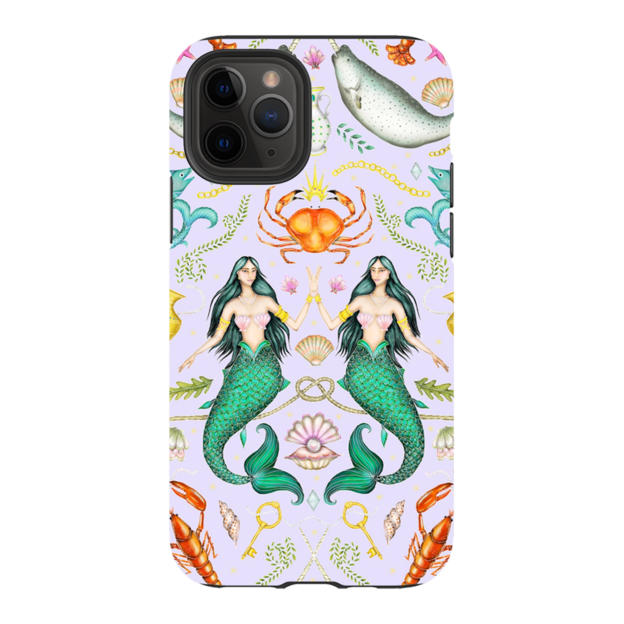 iPhone Tough Case - Tritons Treasure Lilac By Catherine Rowe