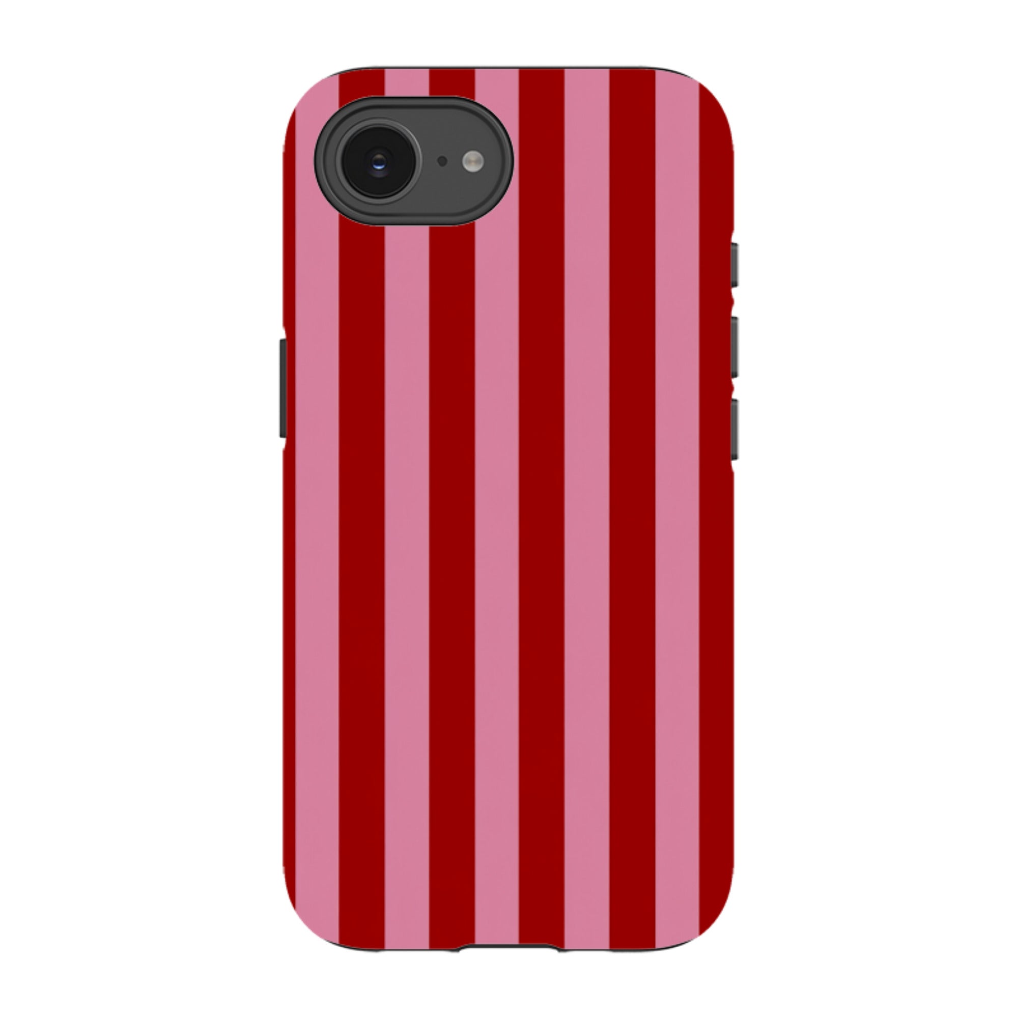 iPhone Tough Case - Burgundy & Pink Stripe