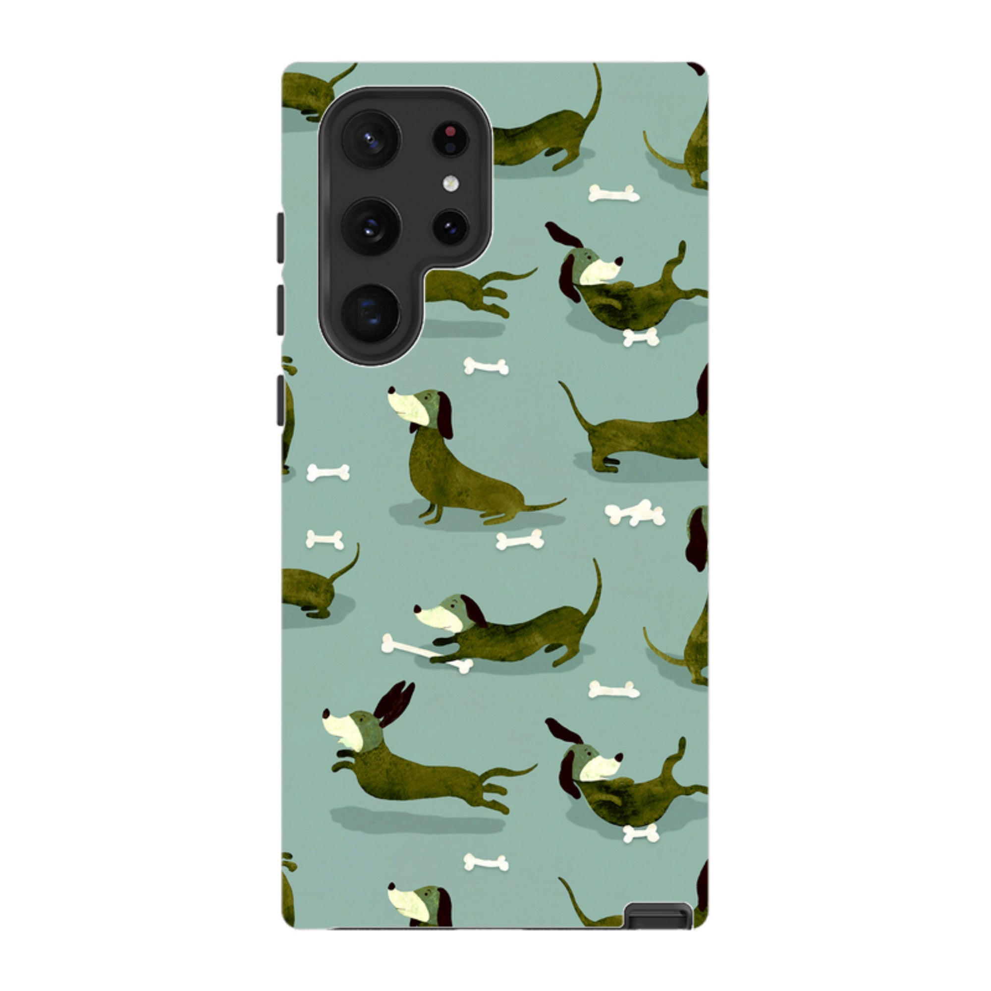 Samsung Tough Case - Dash Dogs Green By Katherine Quinn