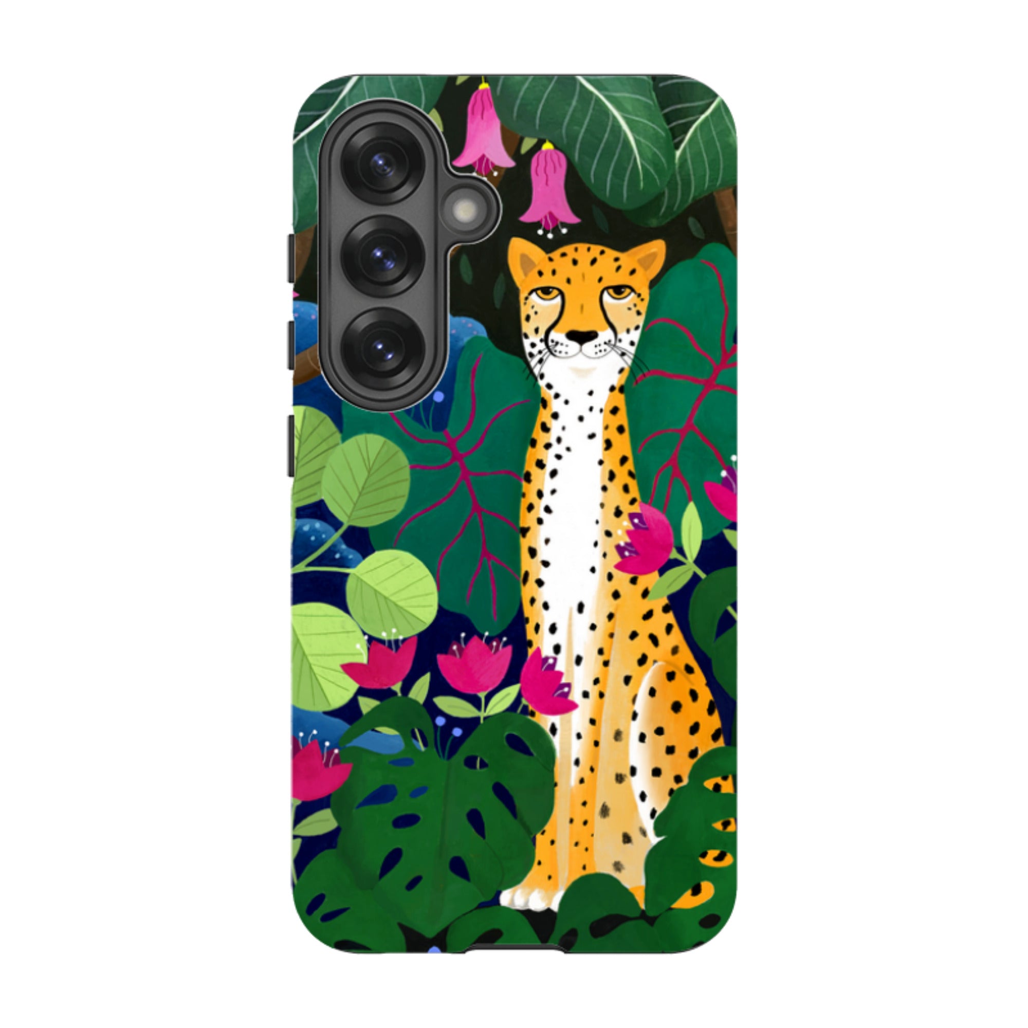Samsung Tough Case - Cheetah And Monstera By Bex Parkin