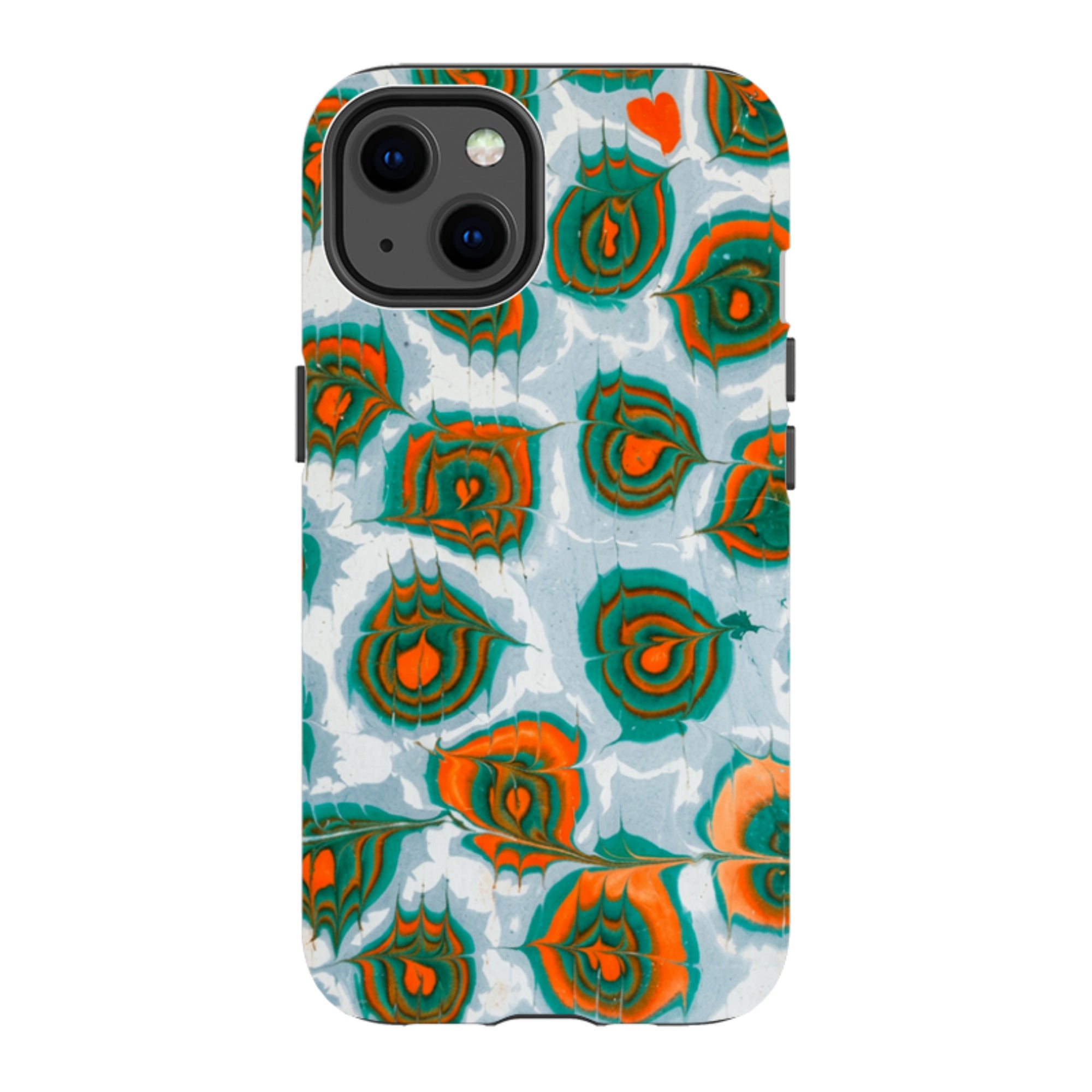 iPhone Tough Case - Teal & Orange Marble