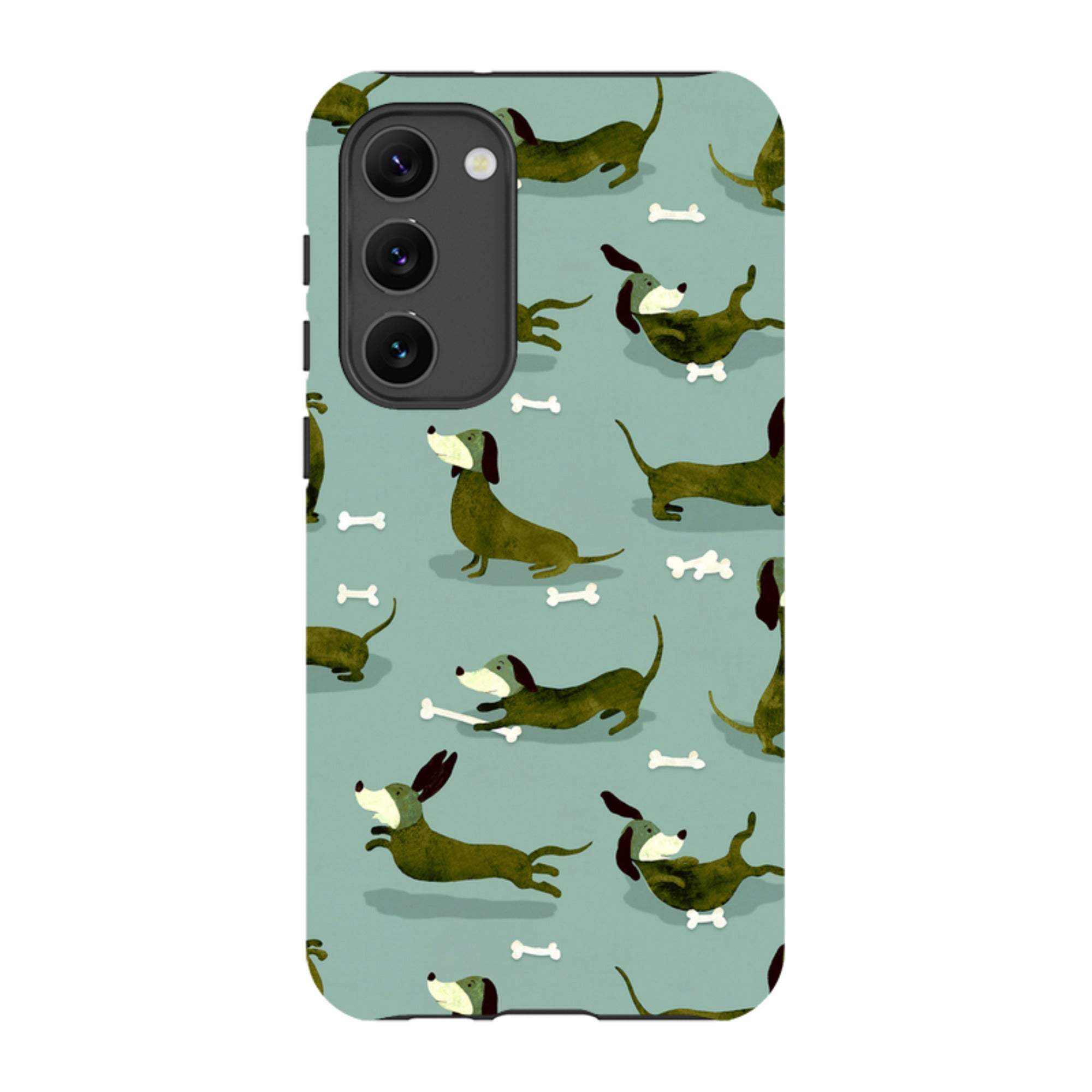 Samsung Tough Case - Dash Dogs Green By Katherine Quinn
