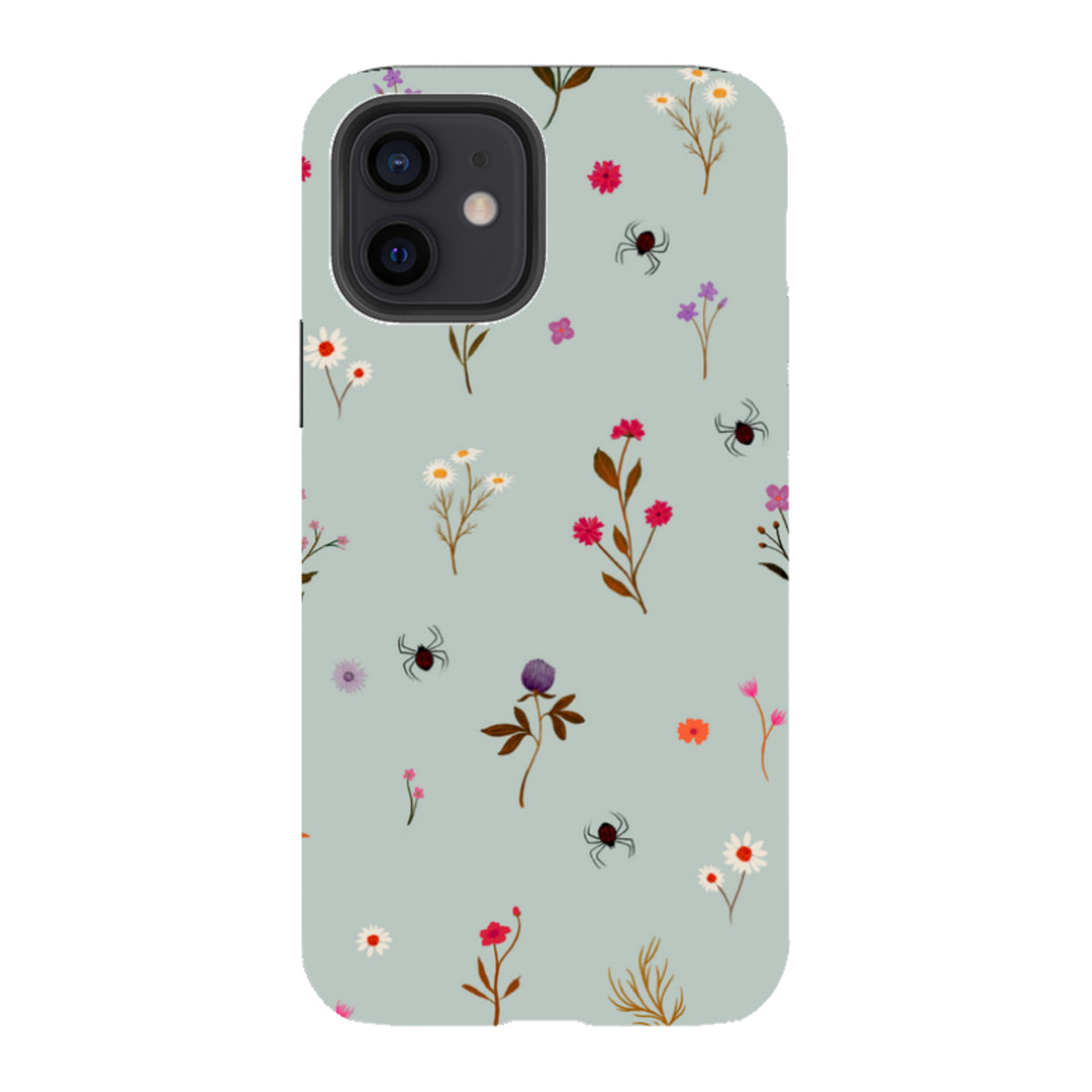 iPhone Tough Case - Florals and Spiders - Dusty Gourd By Katherine Quinn