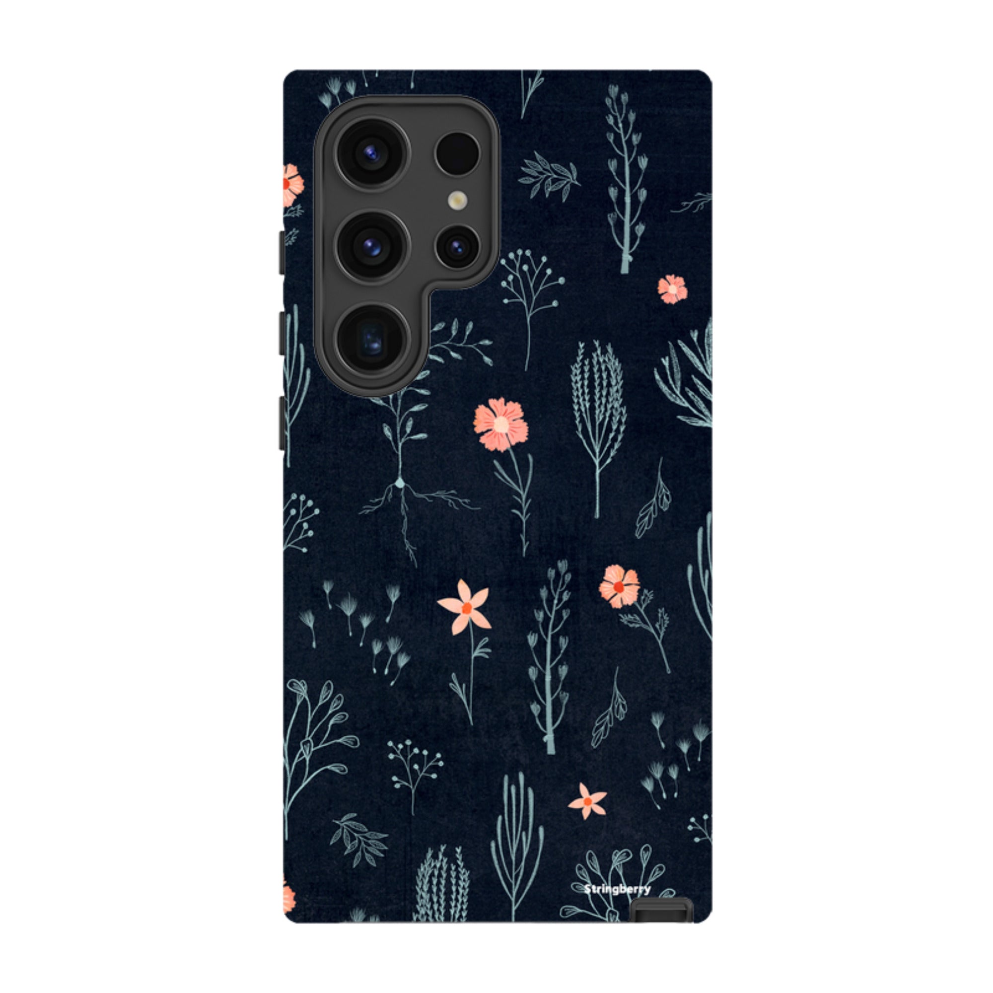 Samsung Tough Case - Floral Light Blue And Pink By Katherine Quinn