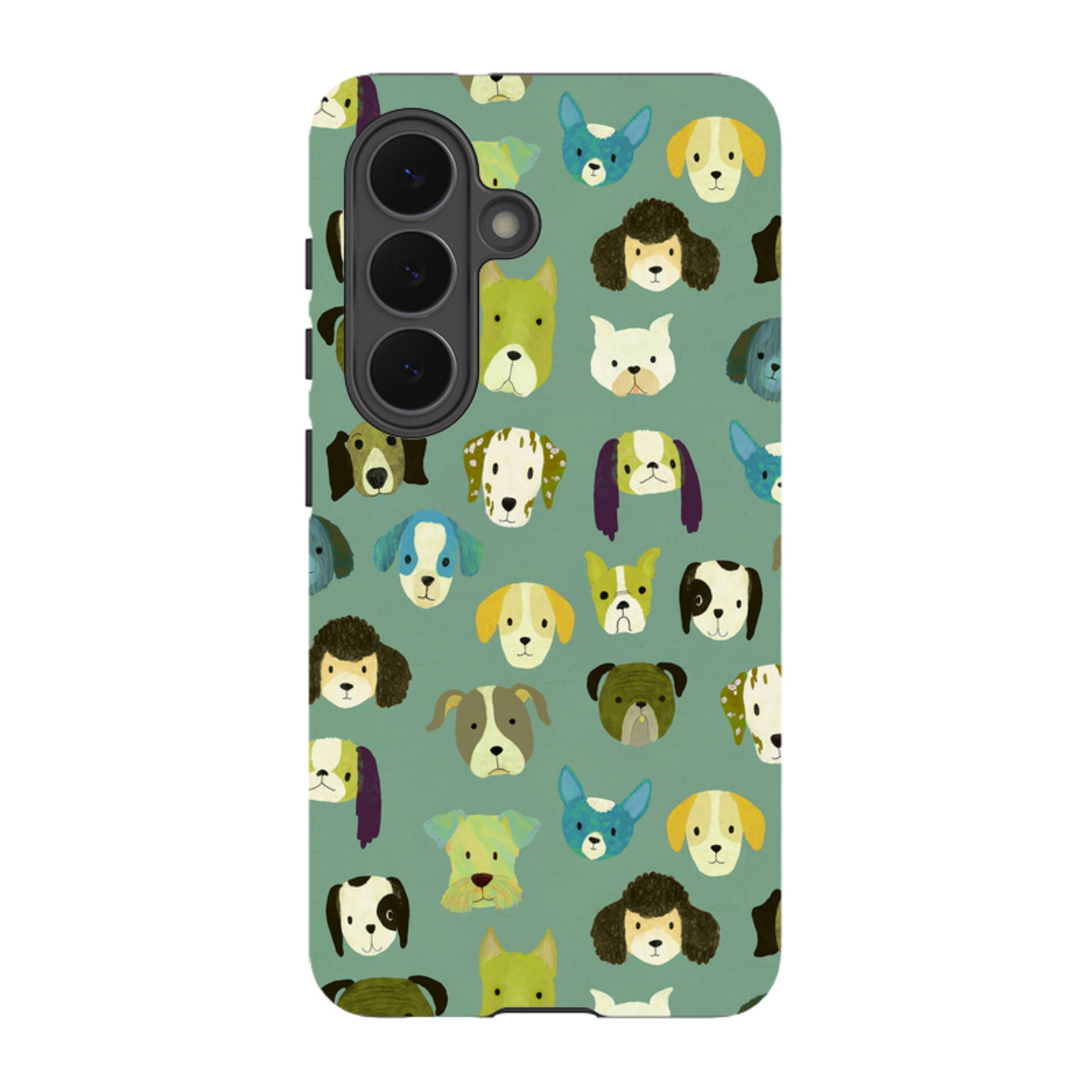 Samsung Tough Case - Dog Heads Green By Katherine Quinn