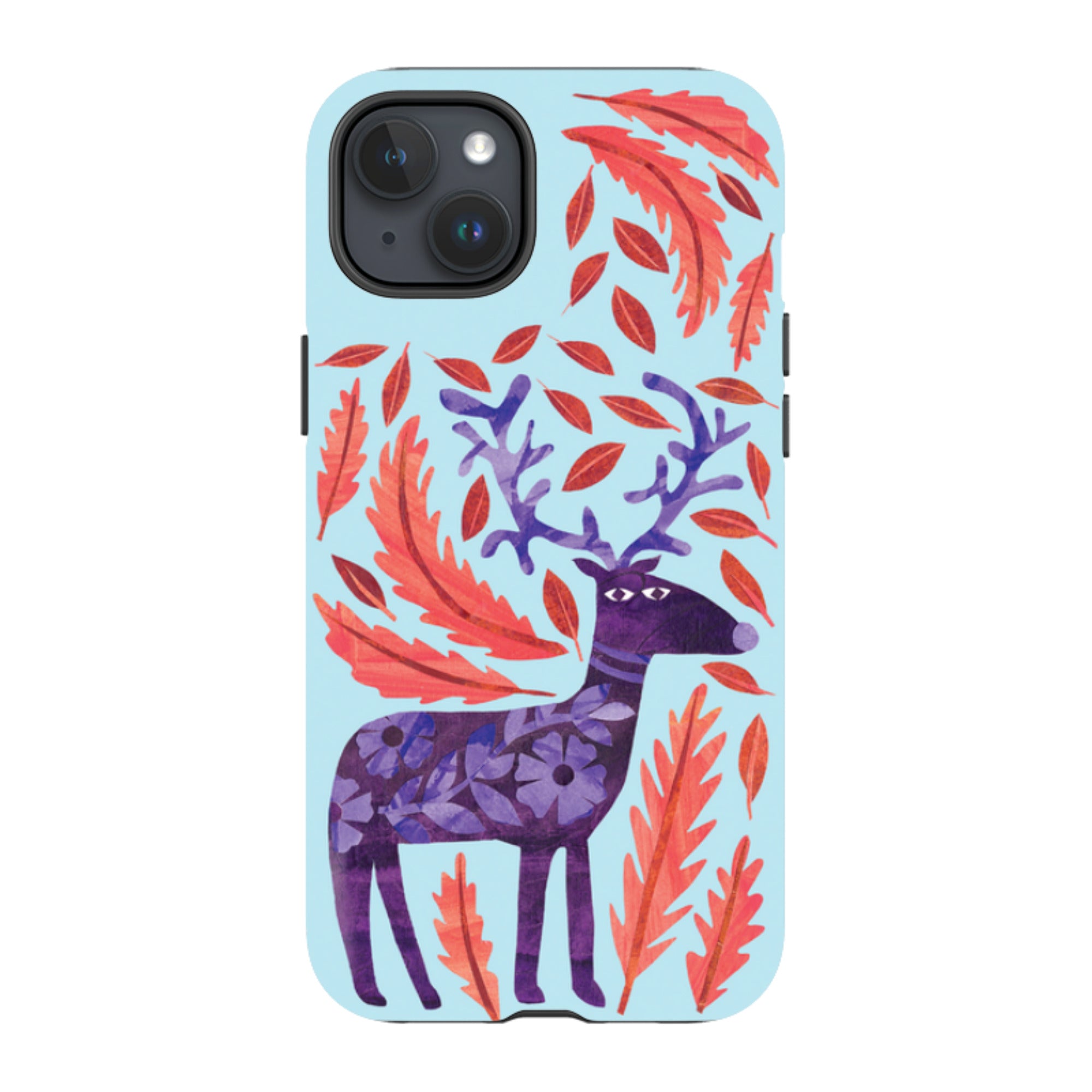 iPhone Tough Case - Purple Reindeer By Tracey English