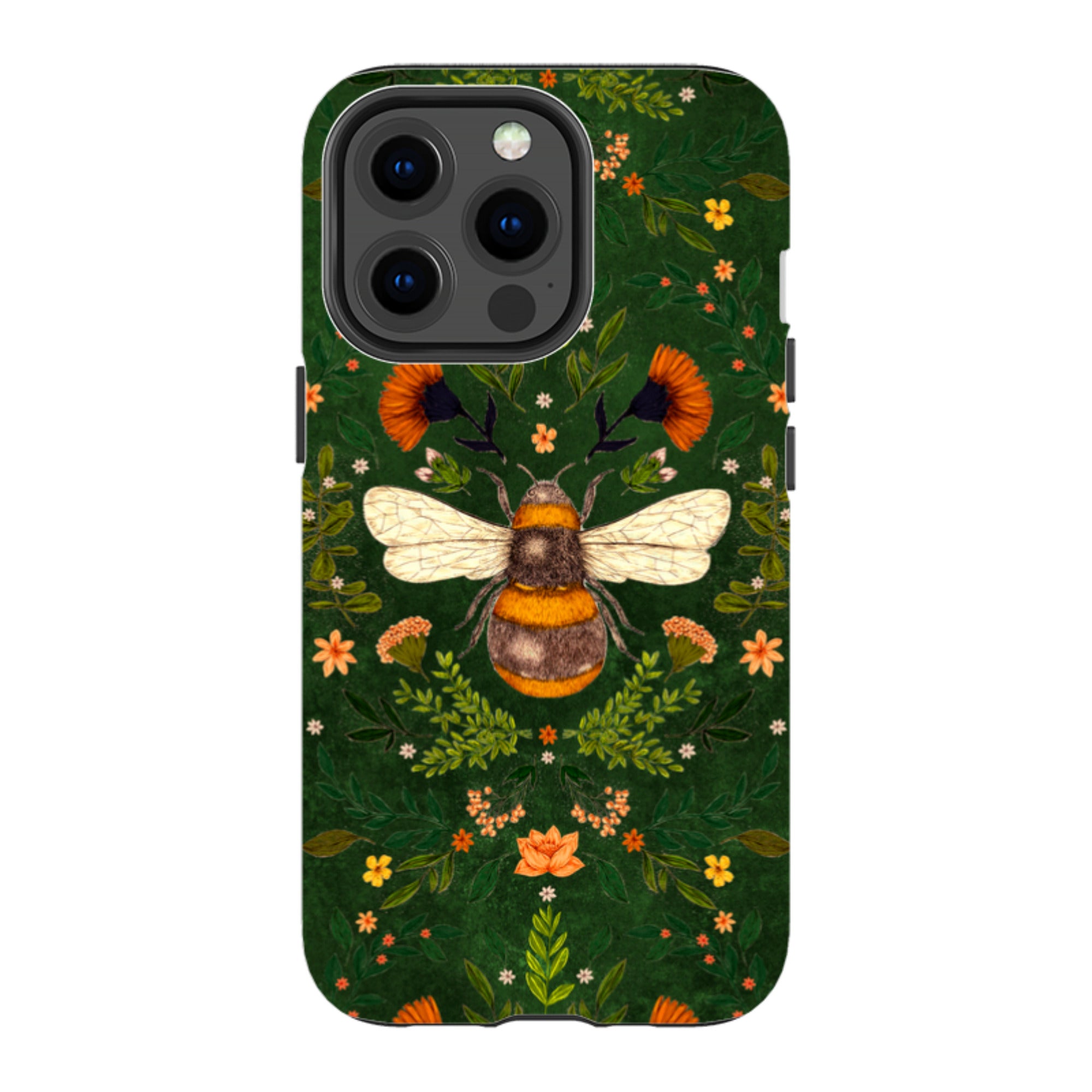 iPhone MagSafe Tough Case -  Botanical Bee Green By Jade Mosinski