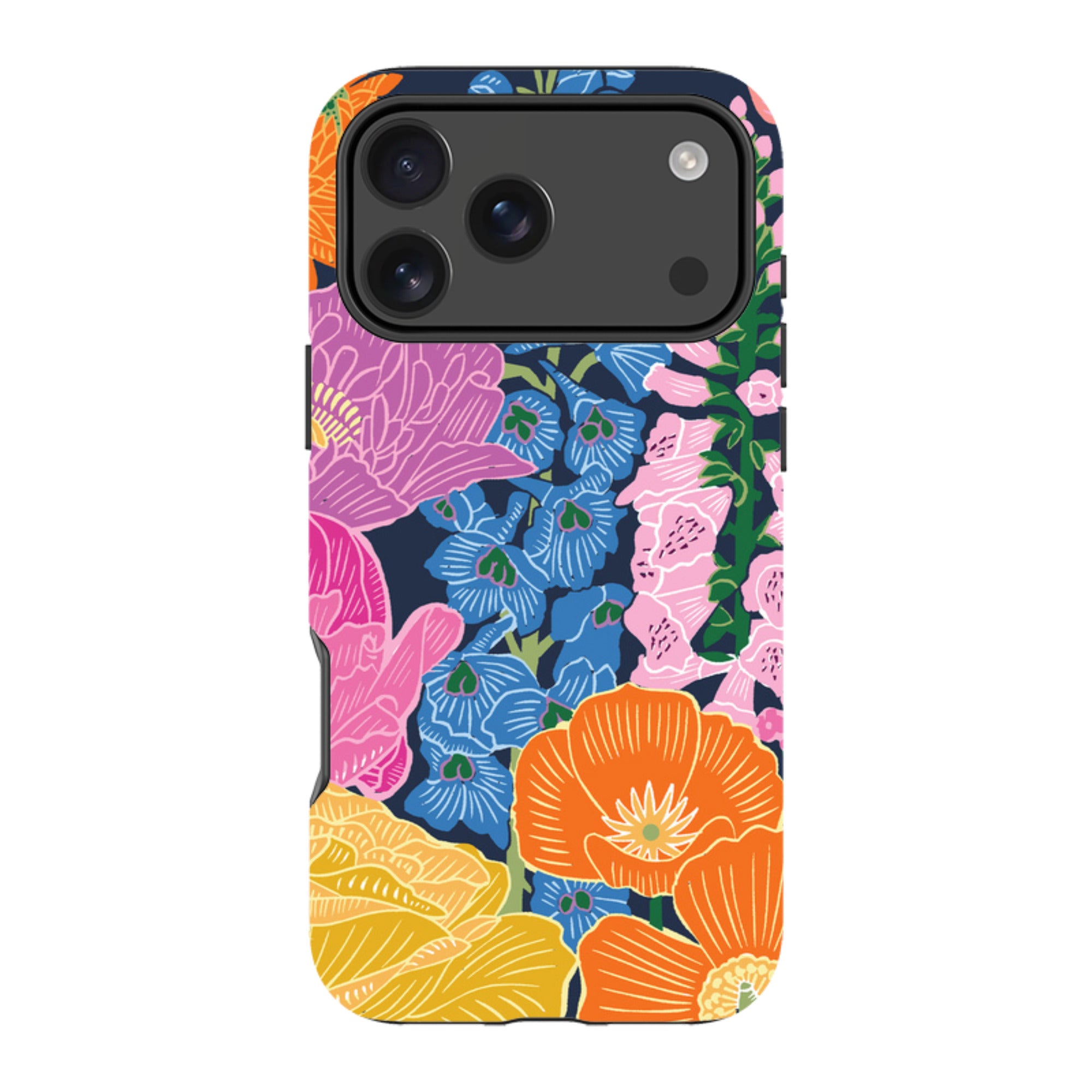 iPhone Tough Case - Flower Garden Navy By kate Heiss