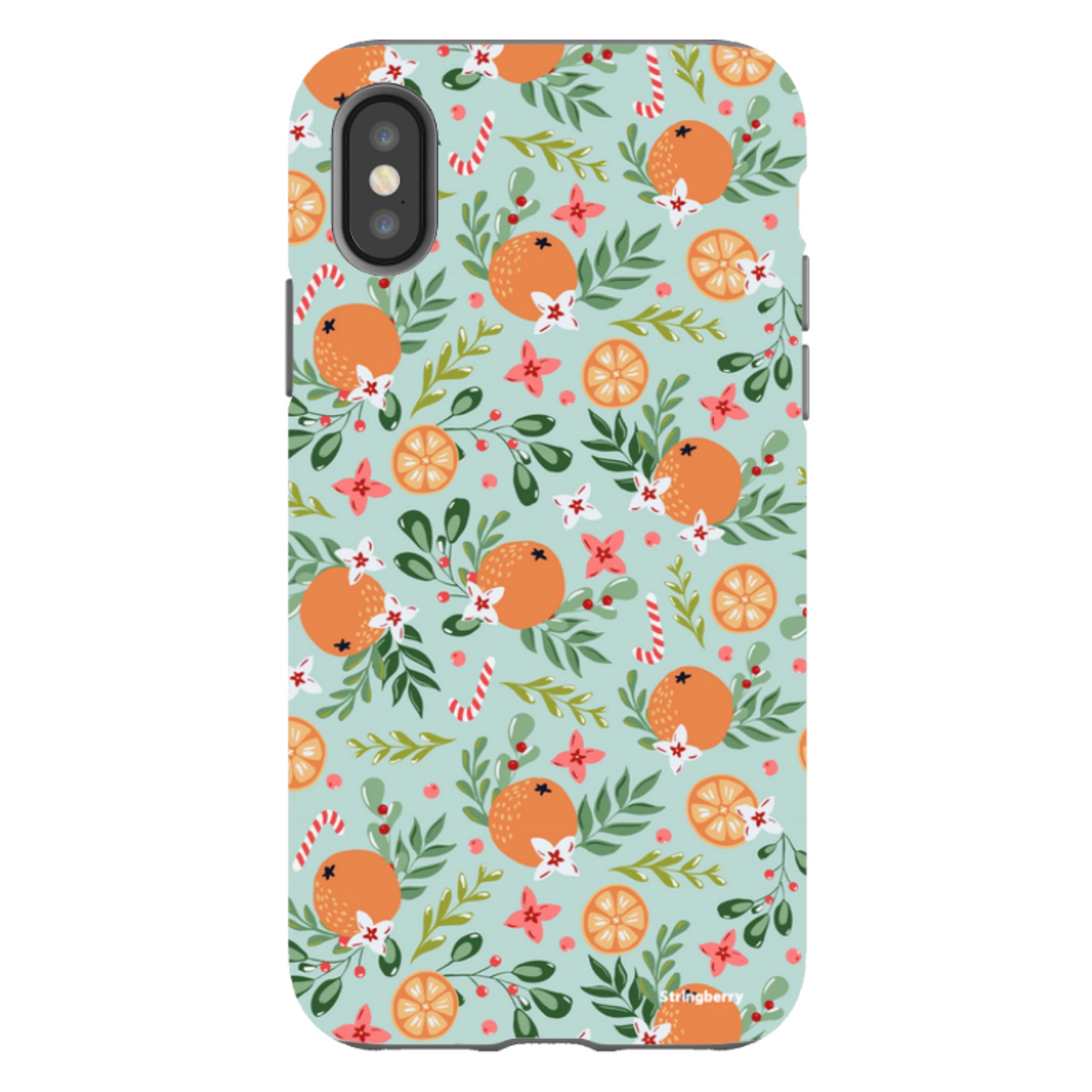 iPhone Tough Case - Oranges and Candy Canes