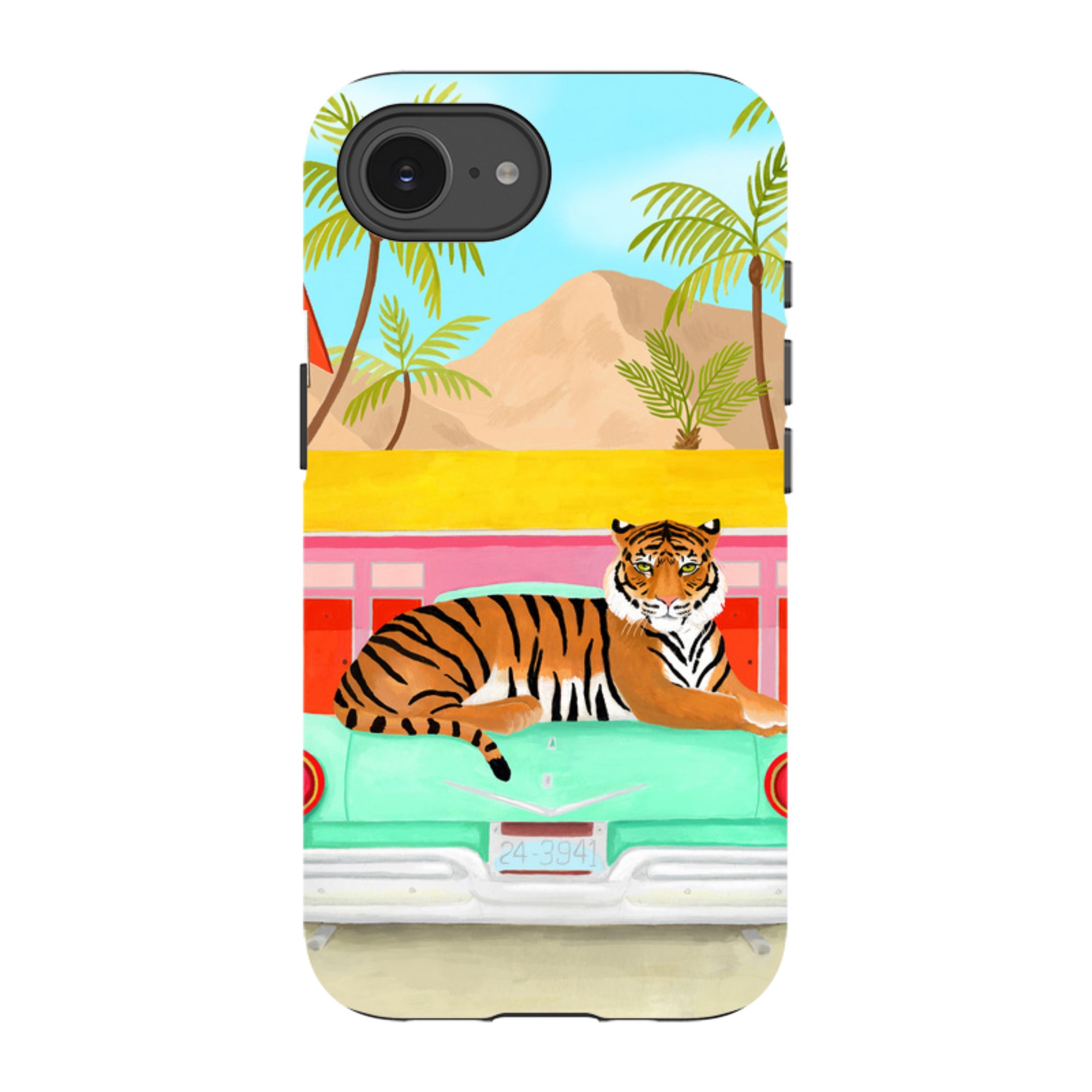 iPhone Tough Case - Palm Motel Tiger By Bex Parkin