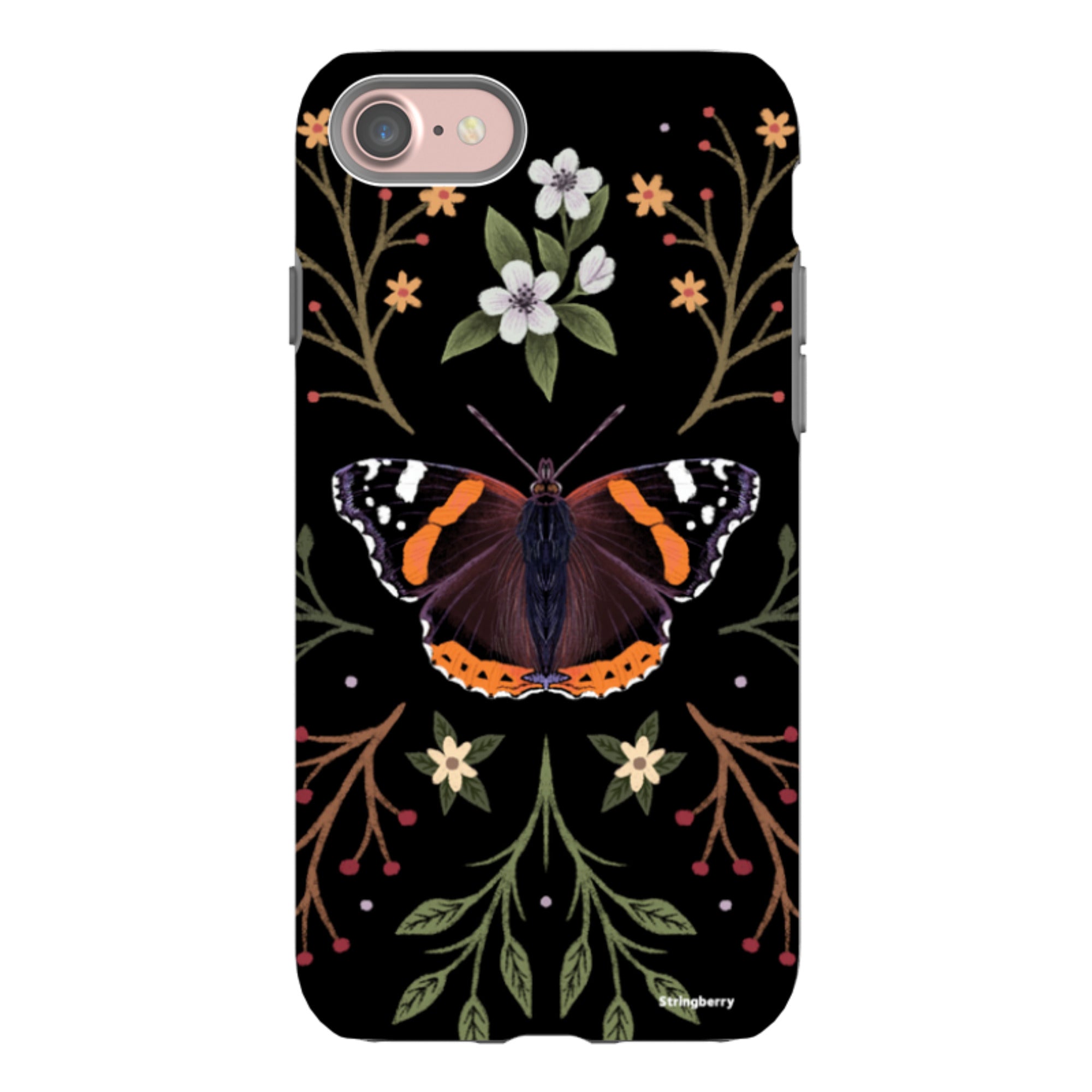 iPhone Tough Case - Red Admiral Butterfly By Anna Stead
