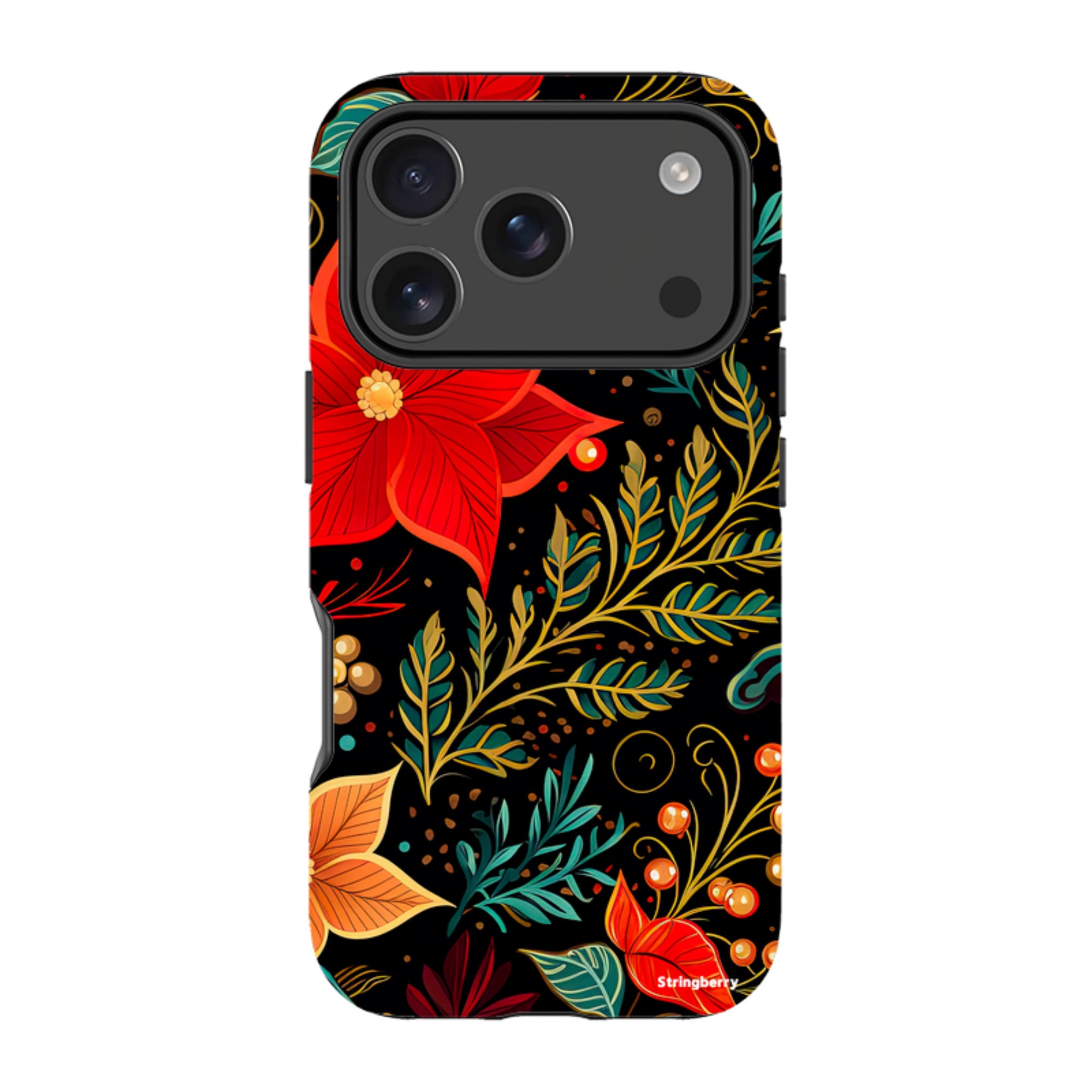 iPhone MagSafe Tough Case - Red Winter Floral II