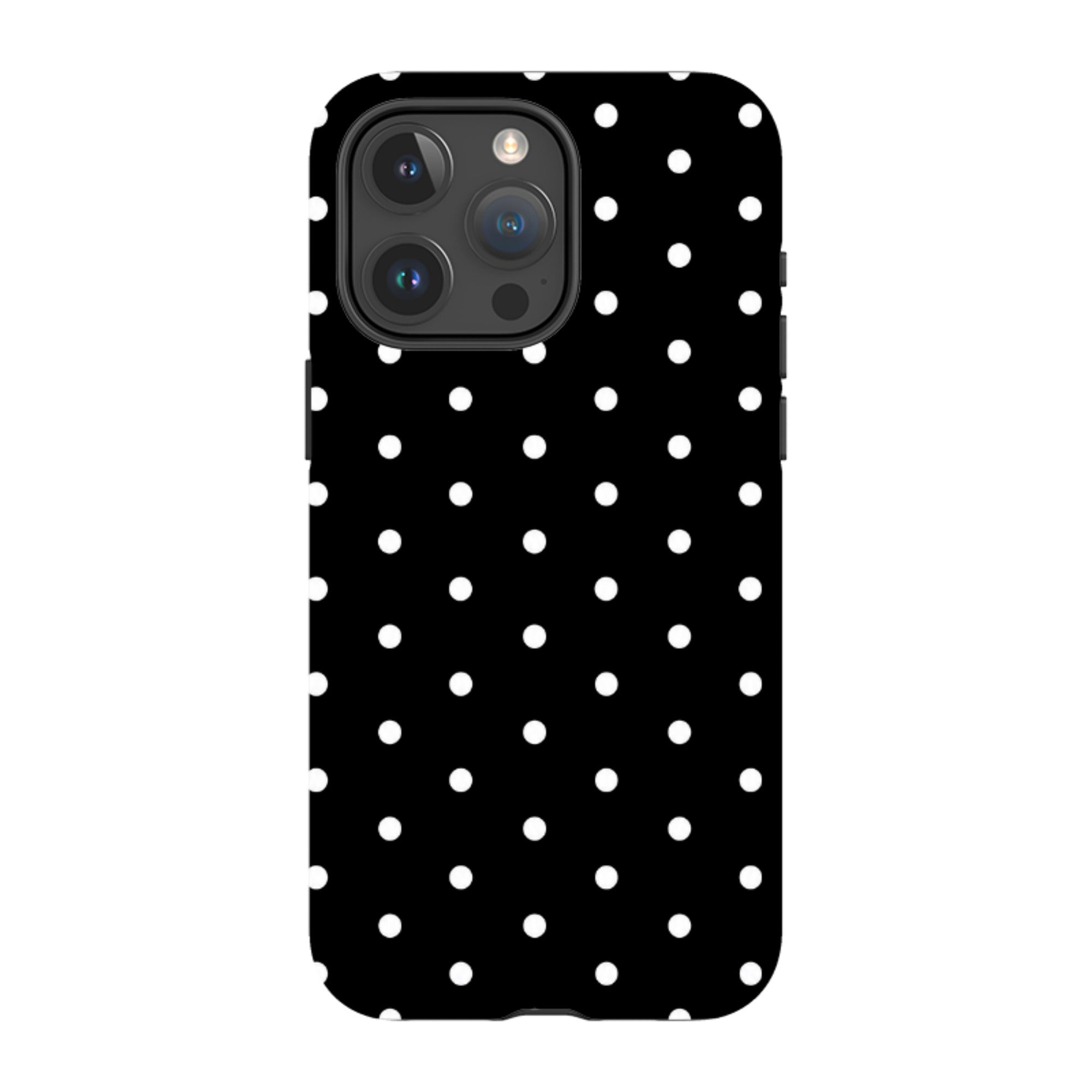 iPhone MagSafe Tough Case - Black & White Polka Dot